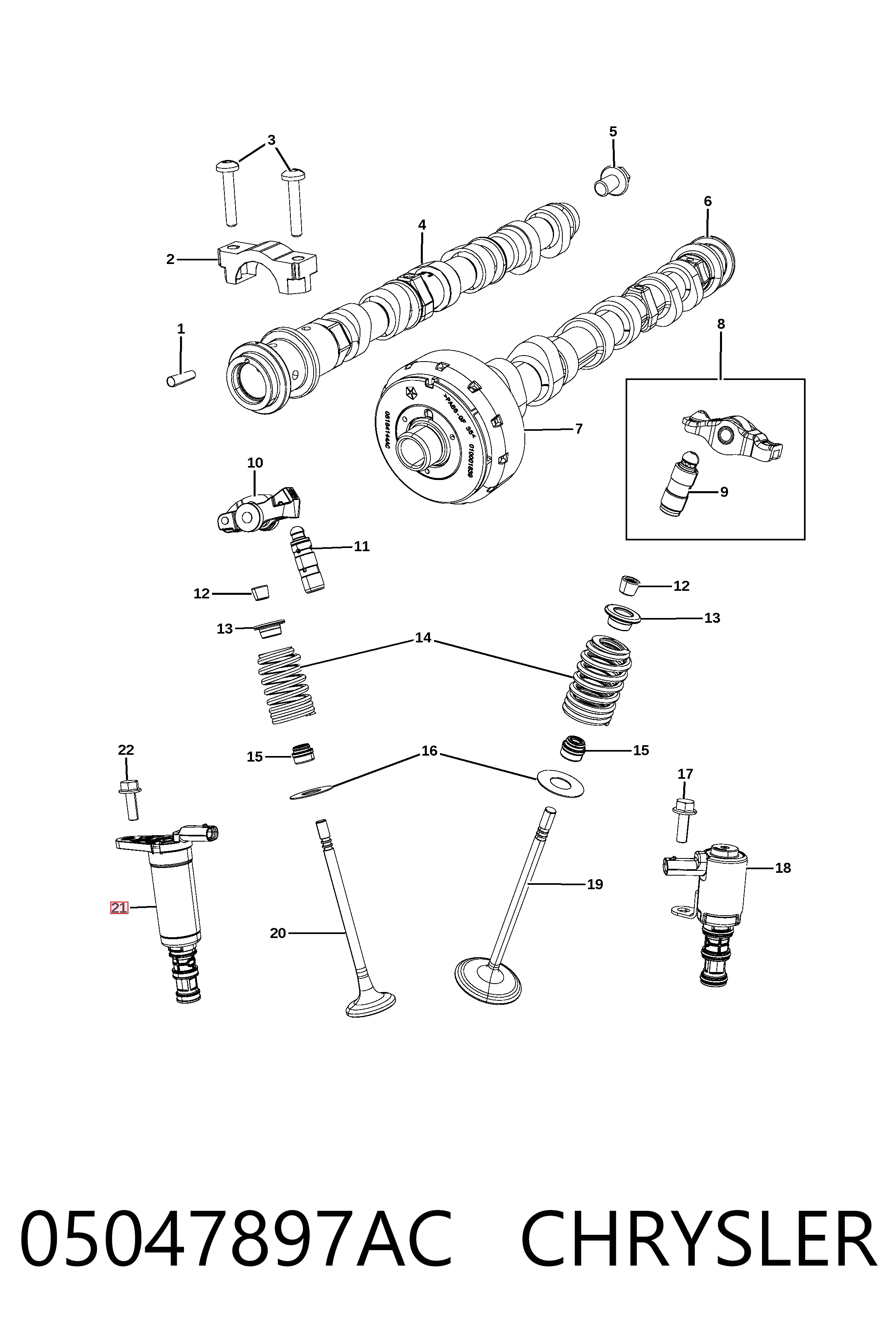 05047897AC Chrysler Zawór elektromagnetyczny faz rozrządu
