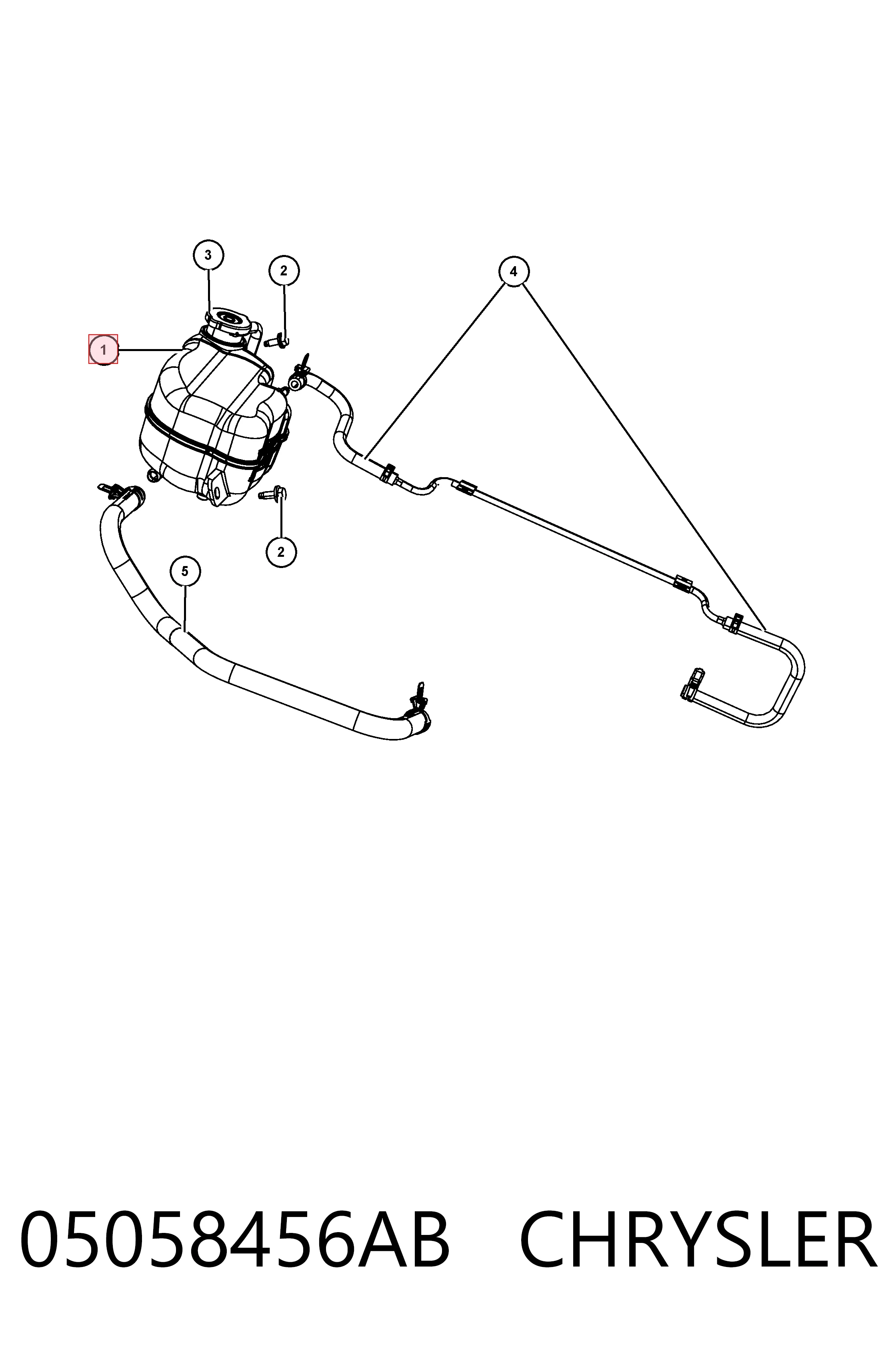 Do koszyka K05058456AE Fiat/Alfa/Lancia Zbiorniczek wyrównawczy układu chłodzenia