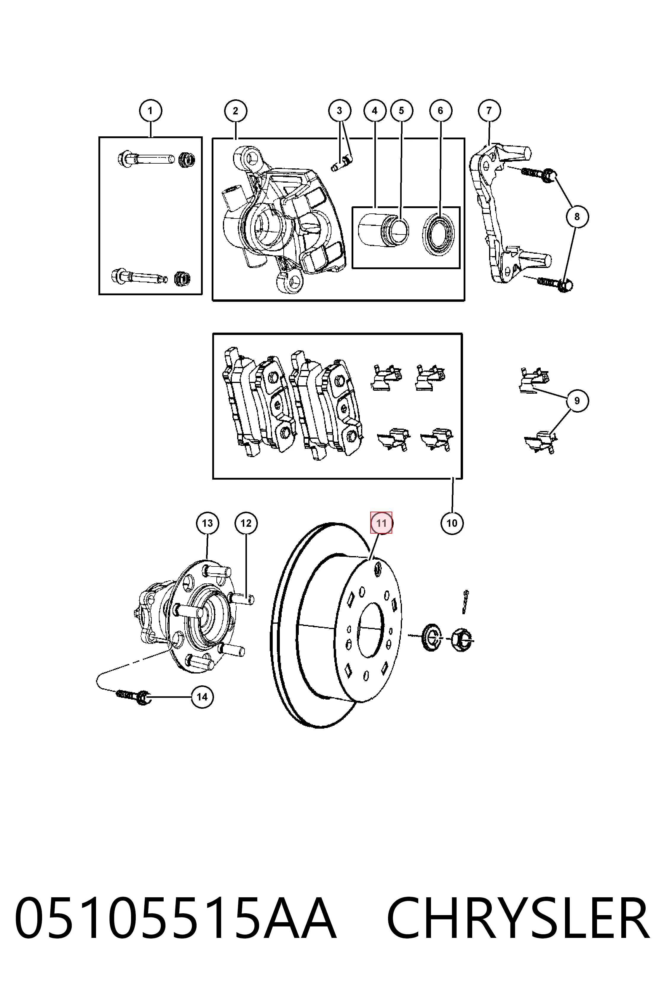 05105515AA Chrysler Tarcza hamulcowa tylna