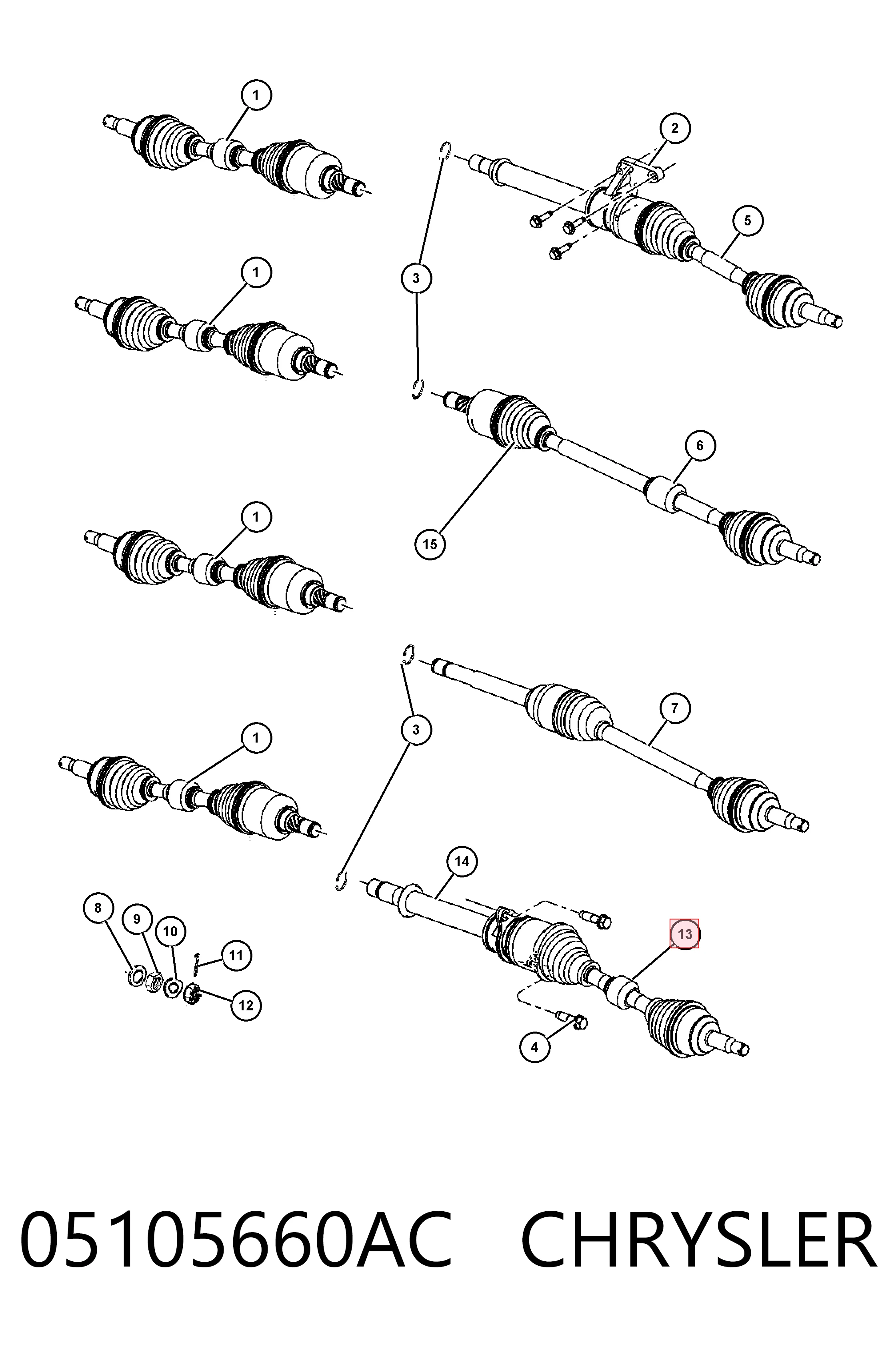 Półoś napędowa przednia prawa Fiat/Alfa/Lancia K05105660AG cena, od 69,81 USD