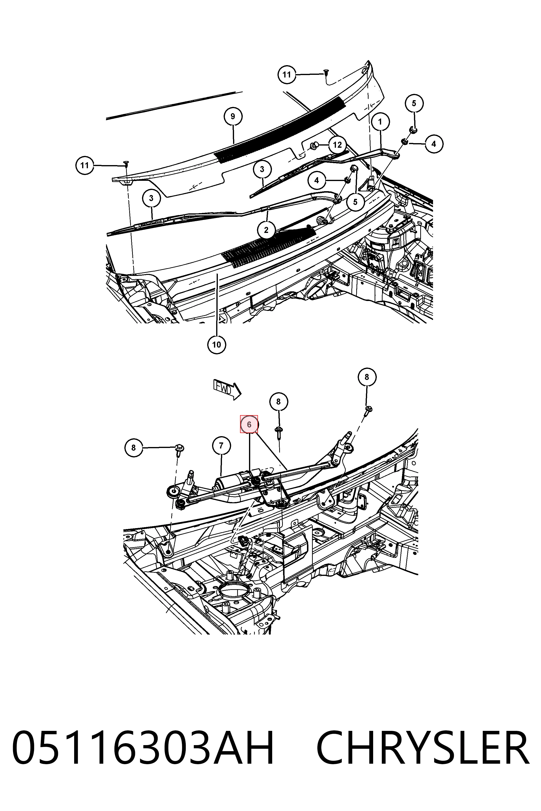 Mechanizm wycieraczek do Dodge Journey  
