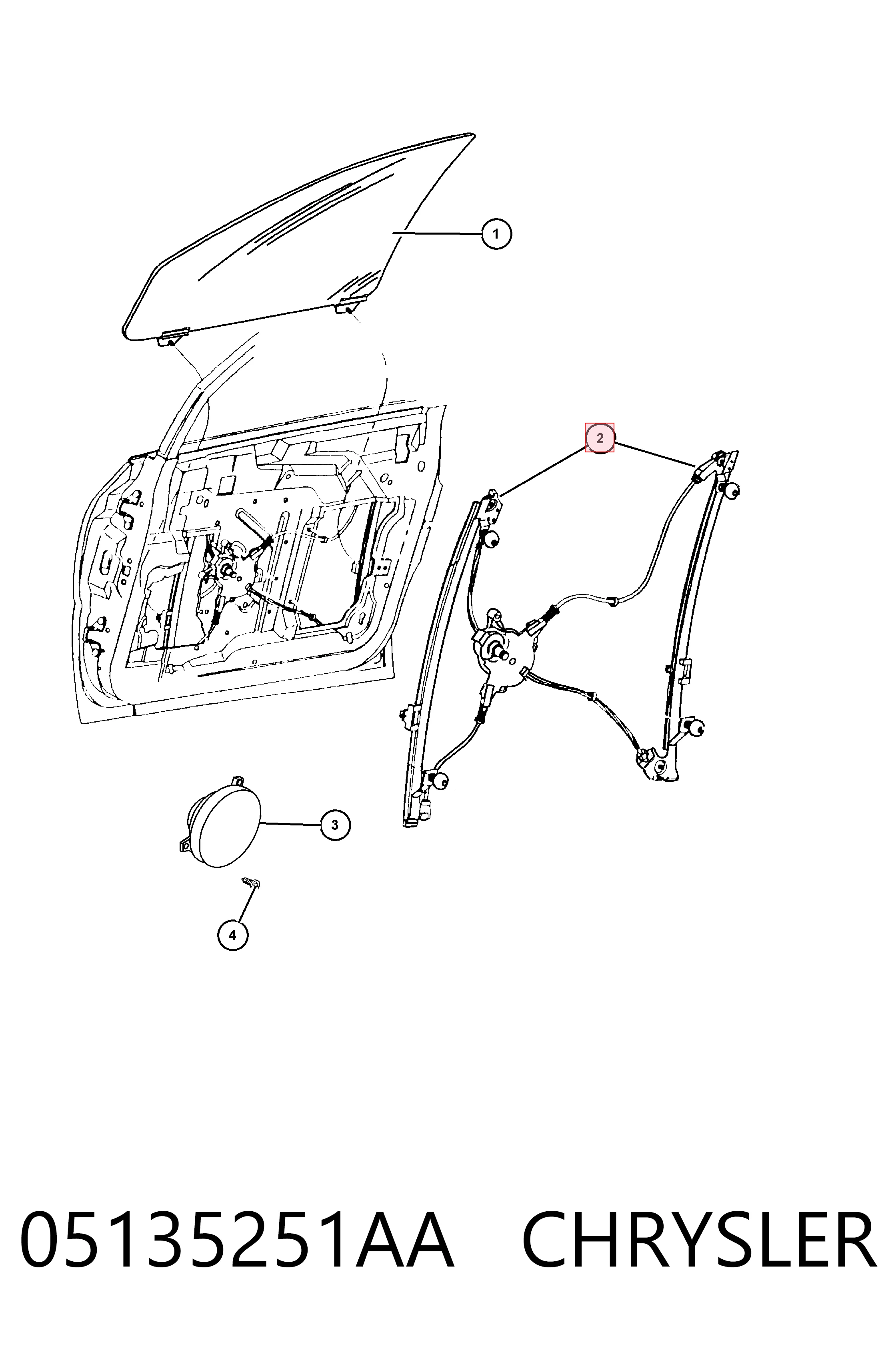Mechanizm podnoszenia szyby drzwi przednich lewych do Chrysler Voyager III RG, RS