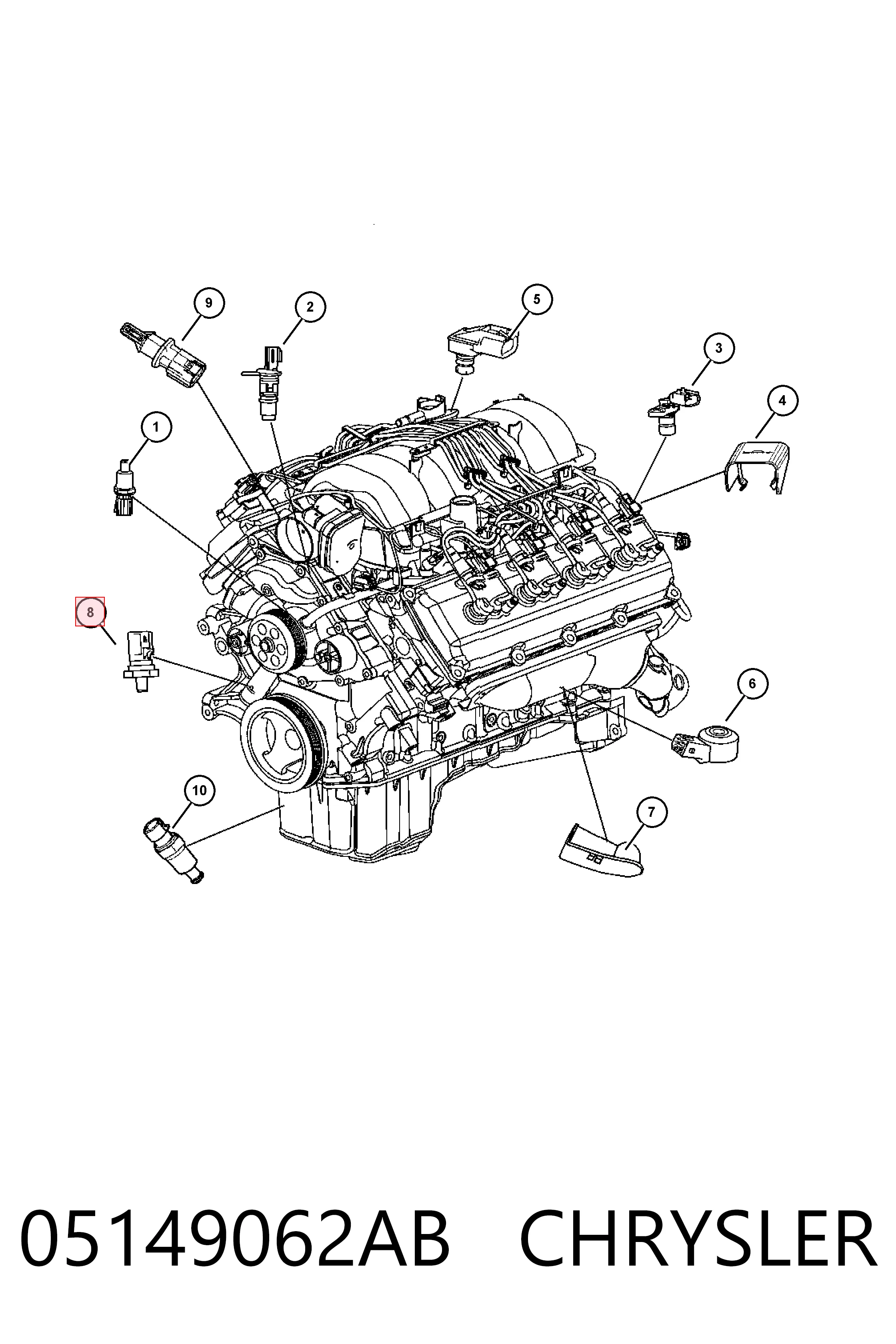 05149062AB Chrysler Czujnik ciśnienia oleju