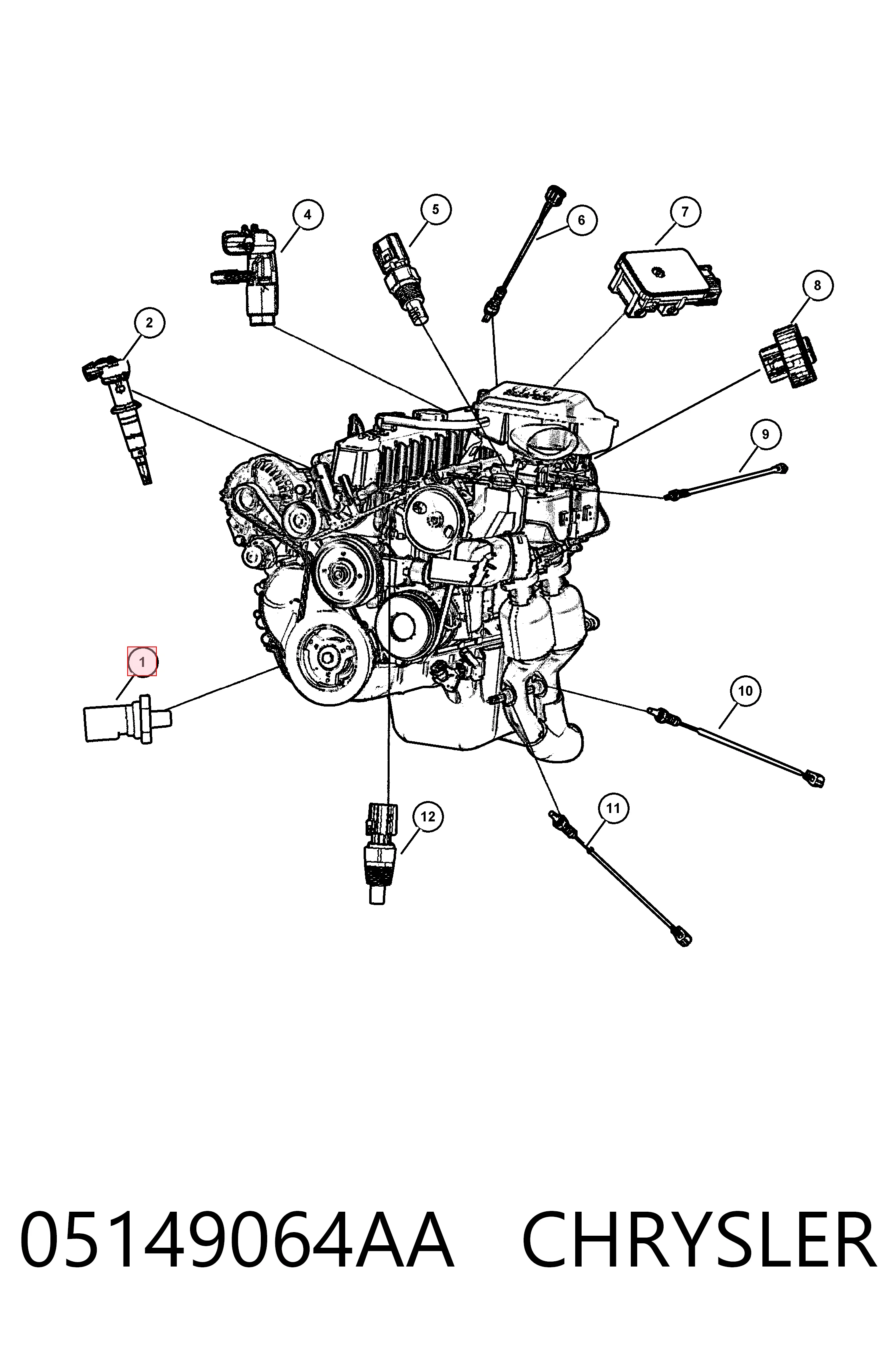 05149064AA Chrysler Czujnik ciśnienia oleju