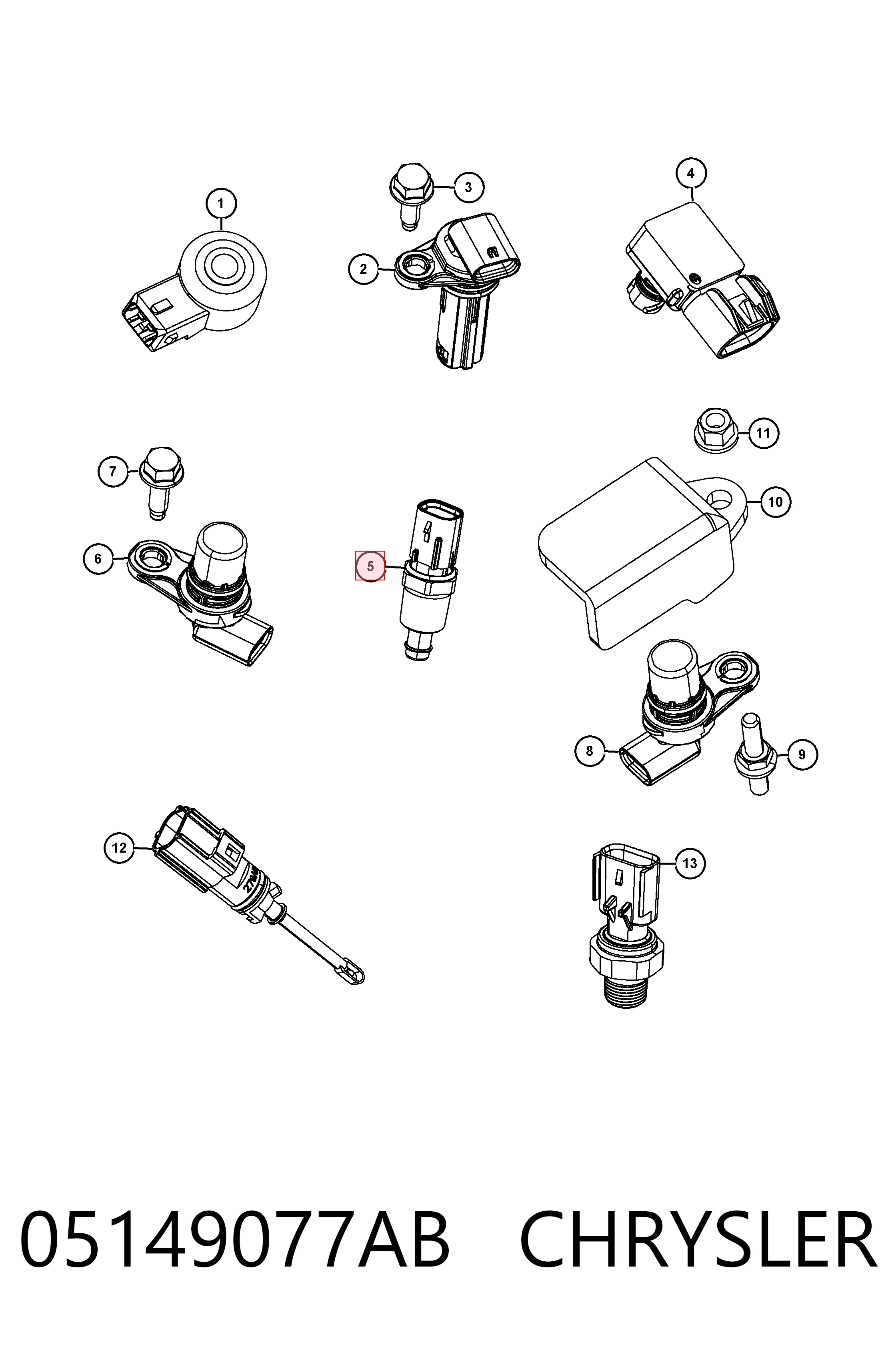 Do koszyka K05149077AB Fiat/Alfa/Lancia Czujnik temperatury płynu chłodzącego