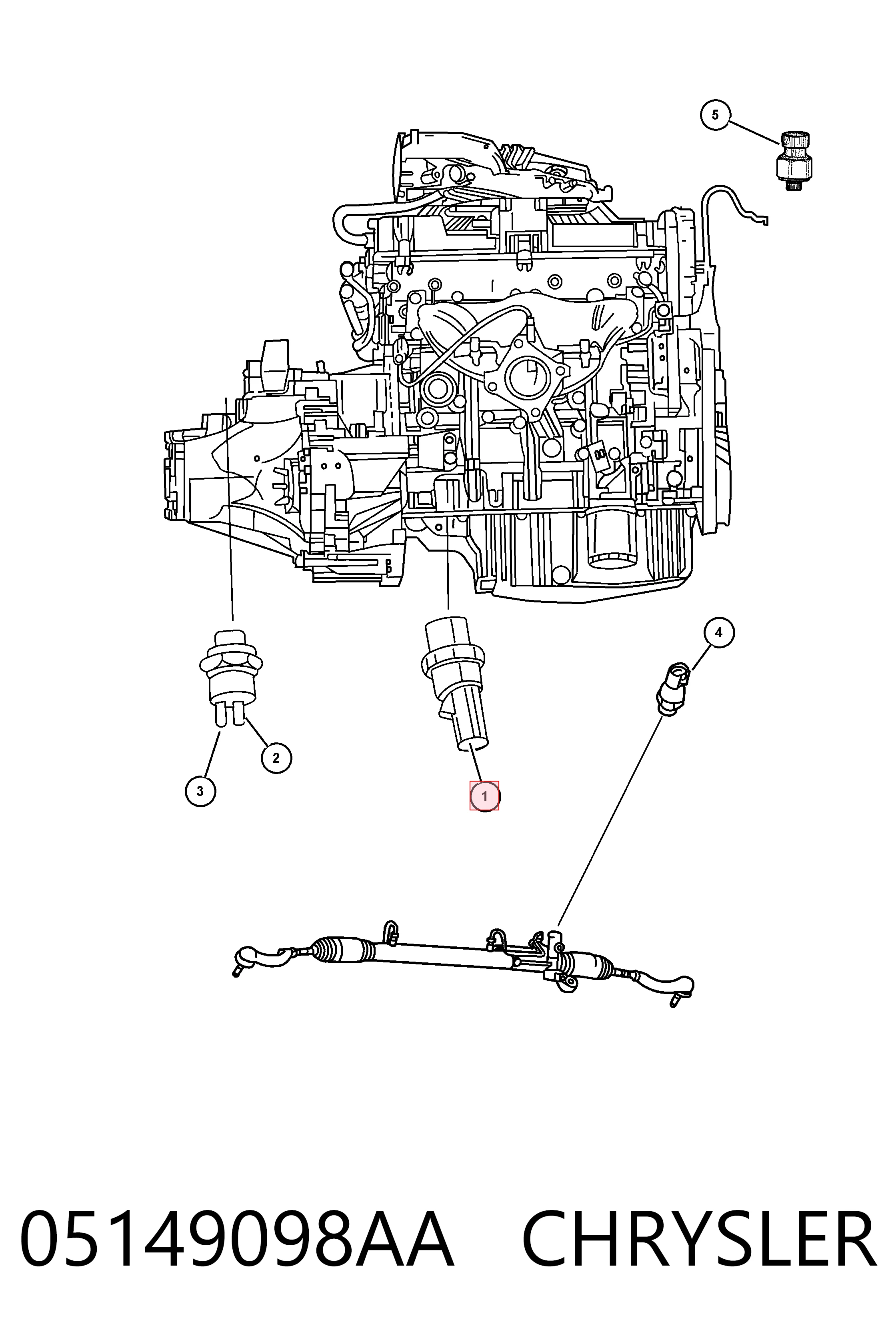 05149098AA Chrysler Czujnik ciśnienia oleju