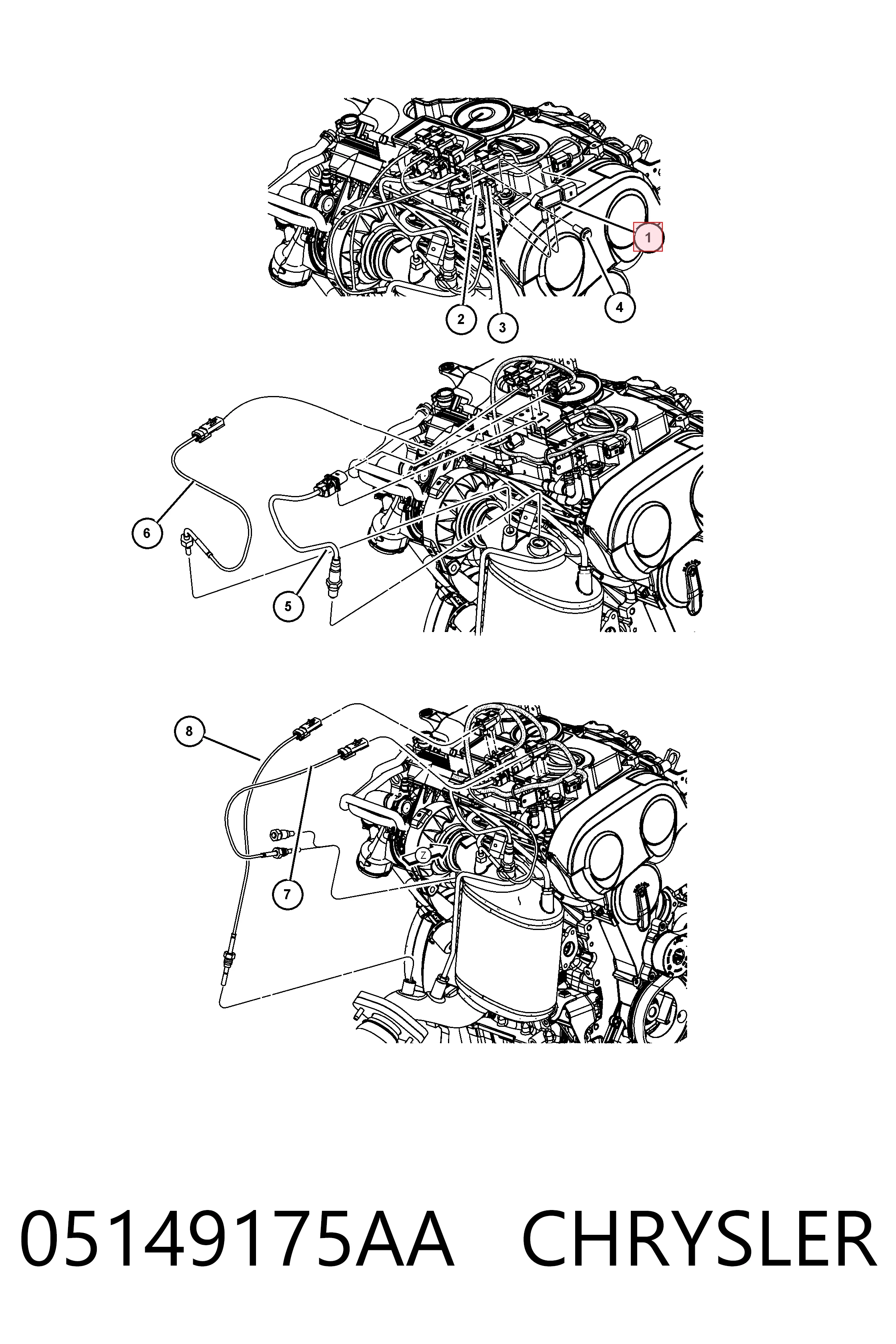 05149175AA Chrysler Czujnik ciśnienia spalin