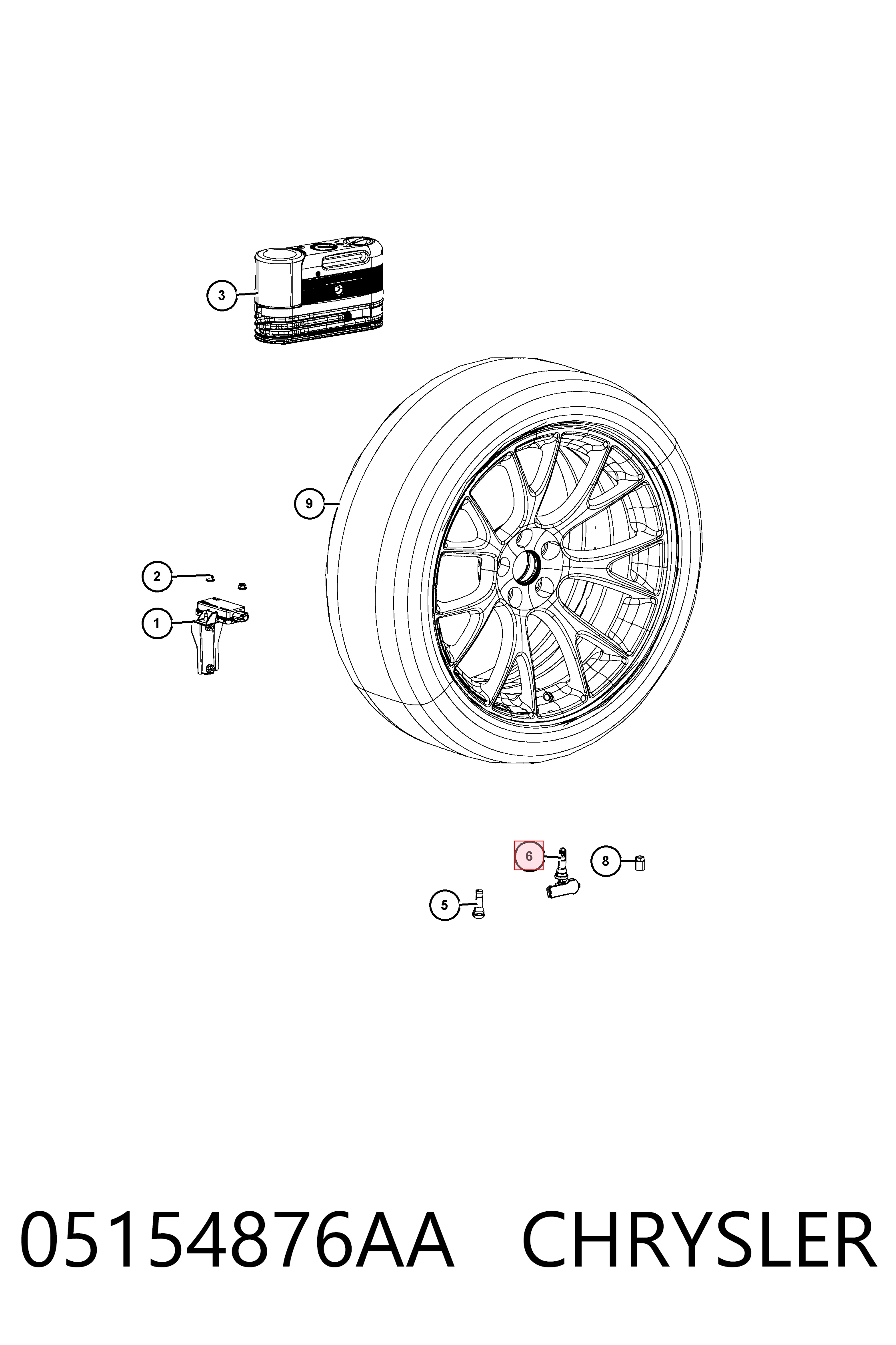 05154876AA Chrysler Czujnik ciśnienia w oponach