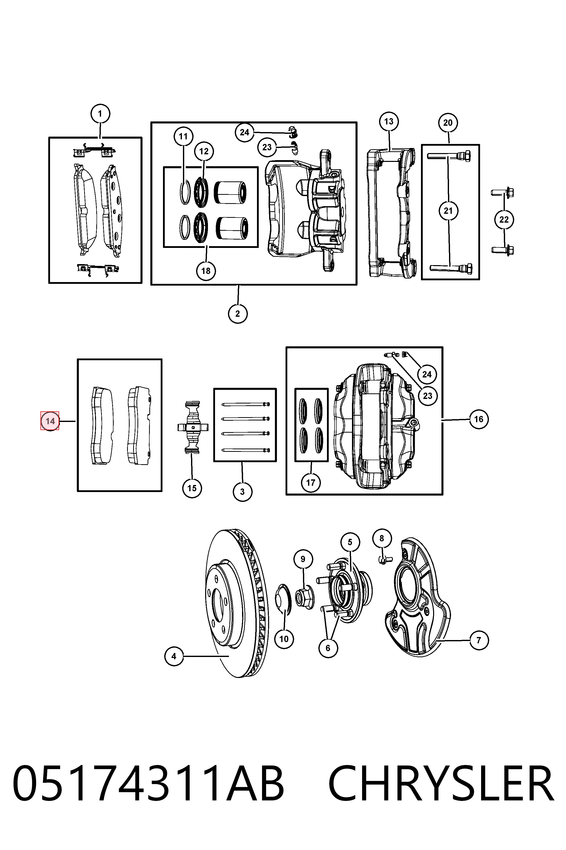 K05174311AC Fiat/Alfa/Lancia Klocki hamulcowe przednie tarczowe