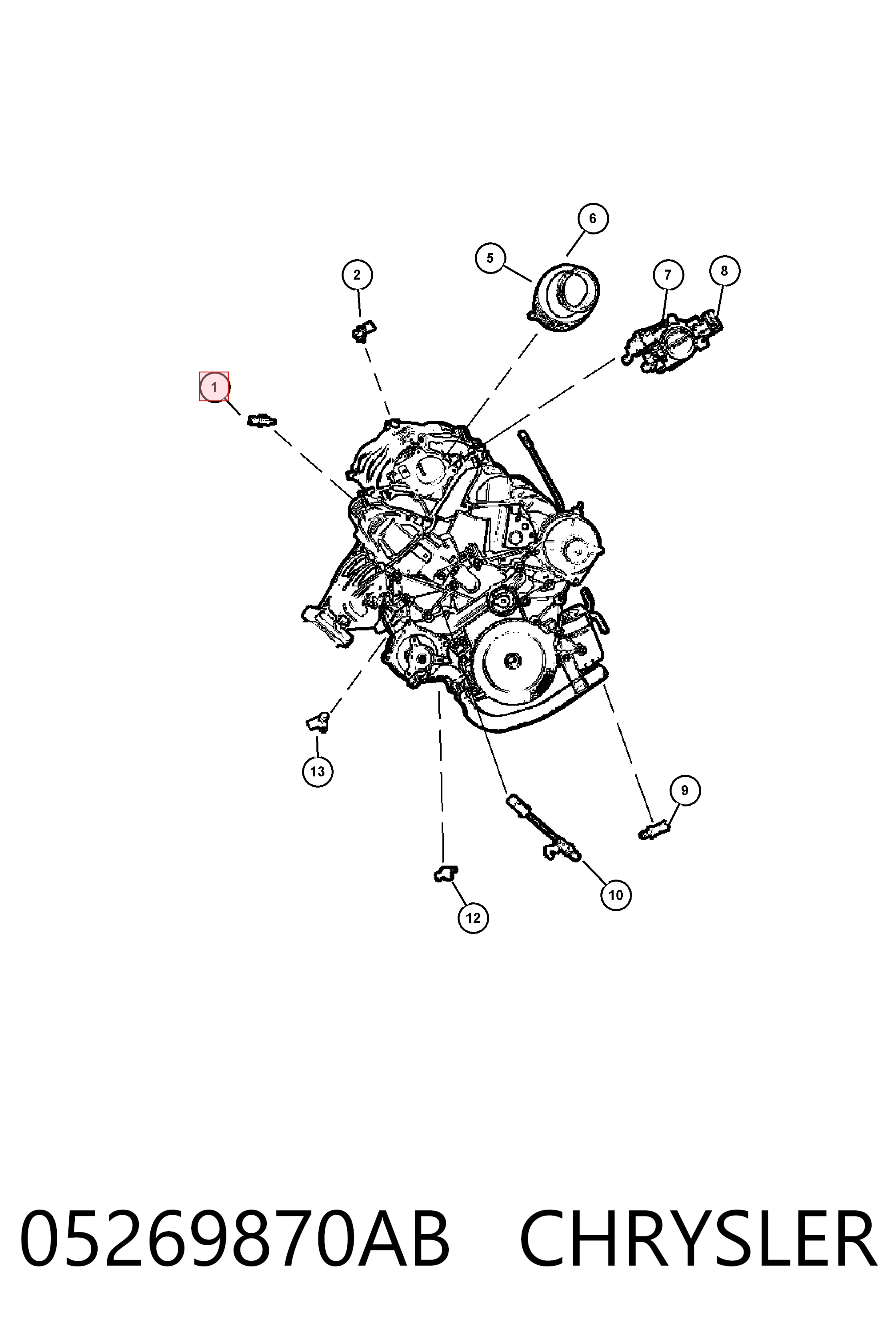 05269870AB Chrysler Czujnik temperatury płynu chłodzącego