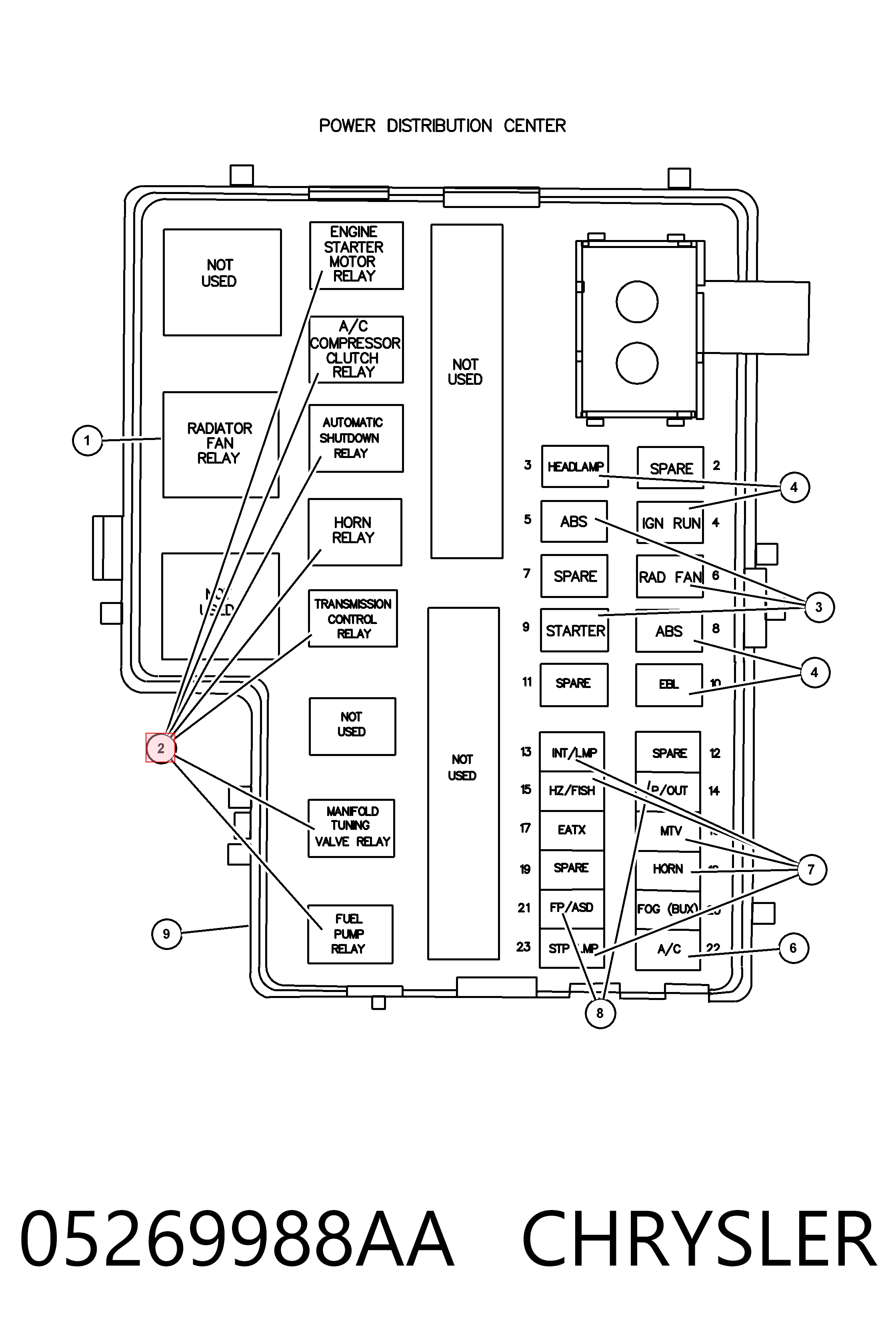 05269988AA Chrysler Elektryczne przekaźnik wielofunkcyjne