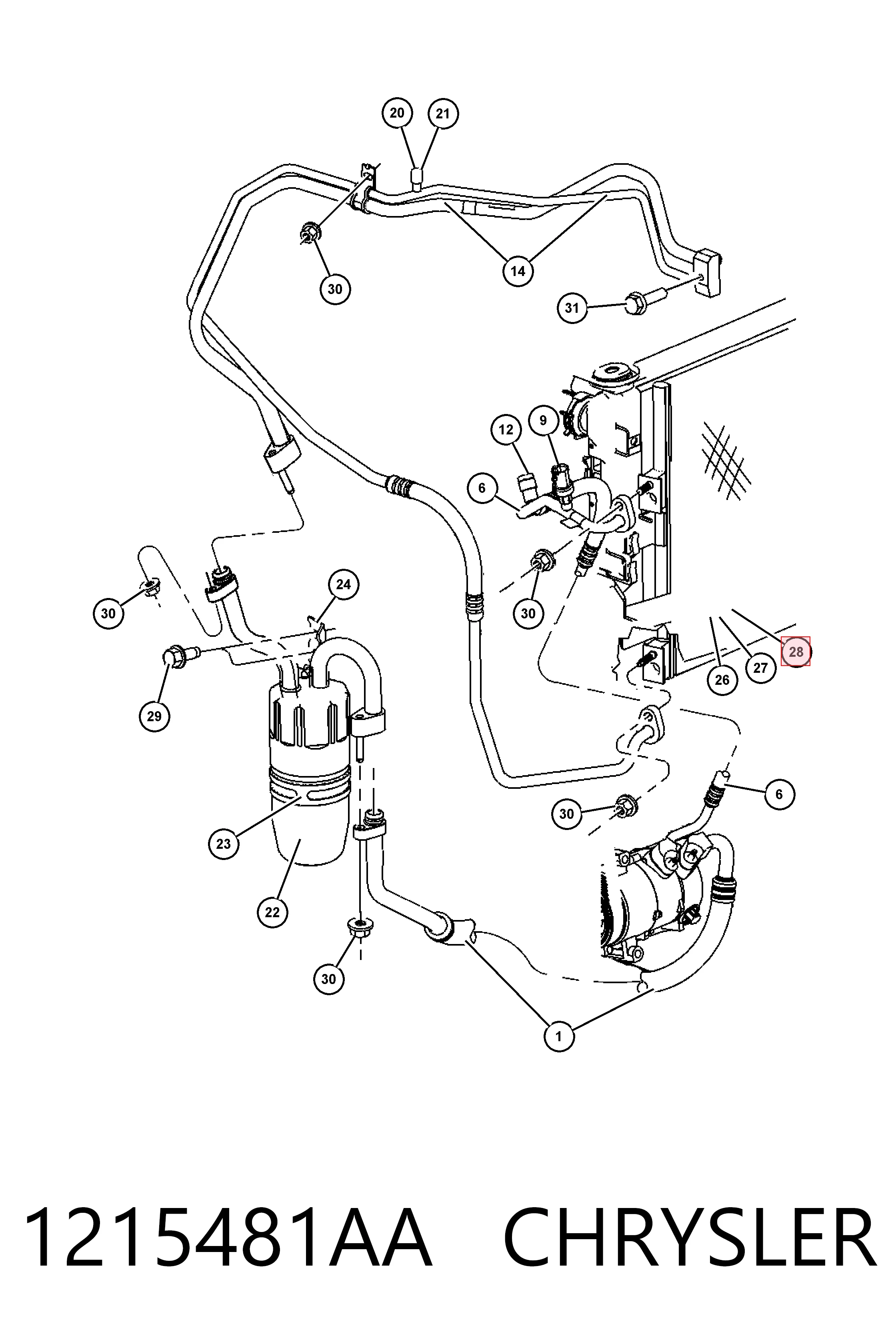 K05191287AB Fiat/Alfa/Lancia Chłodnica klimatyzacji