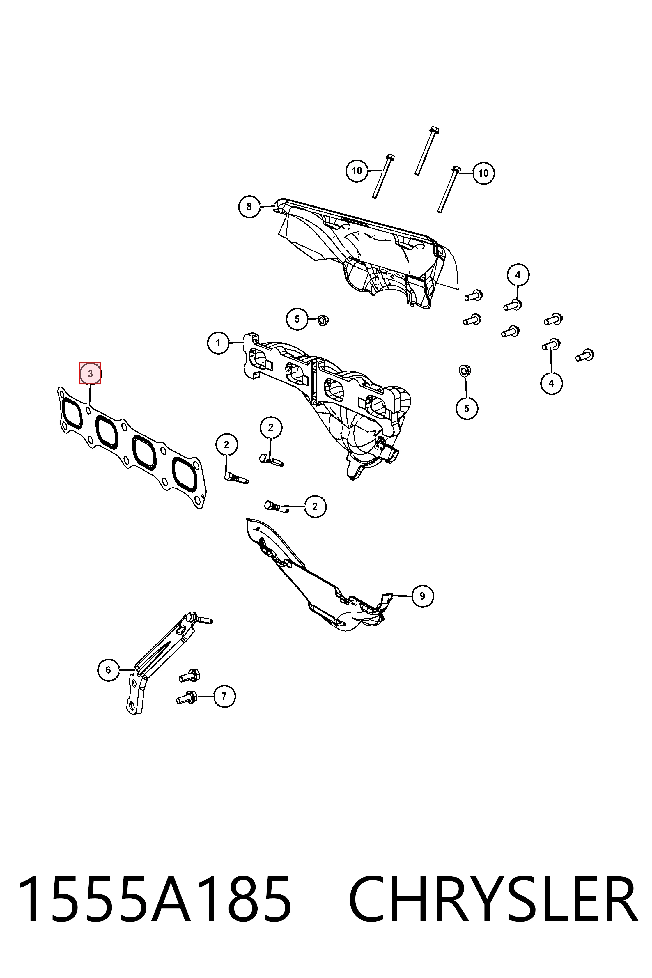 Uszczelka kolektora wydechowego do Mitsubishi ASX  GA