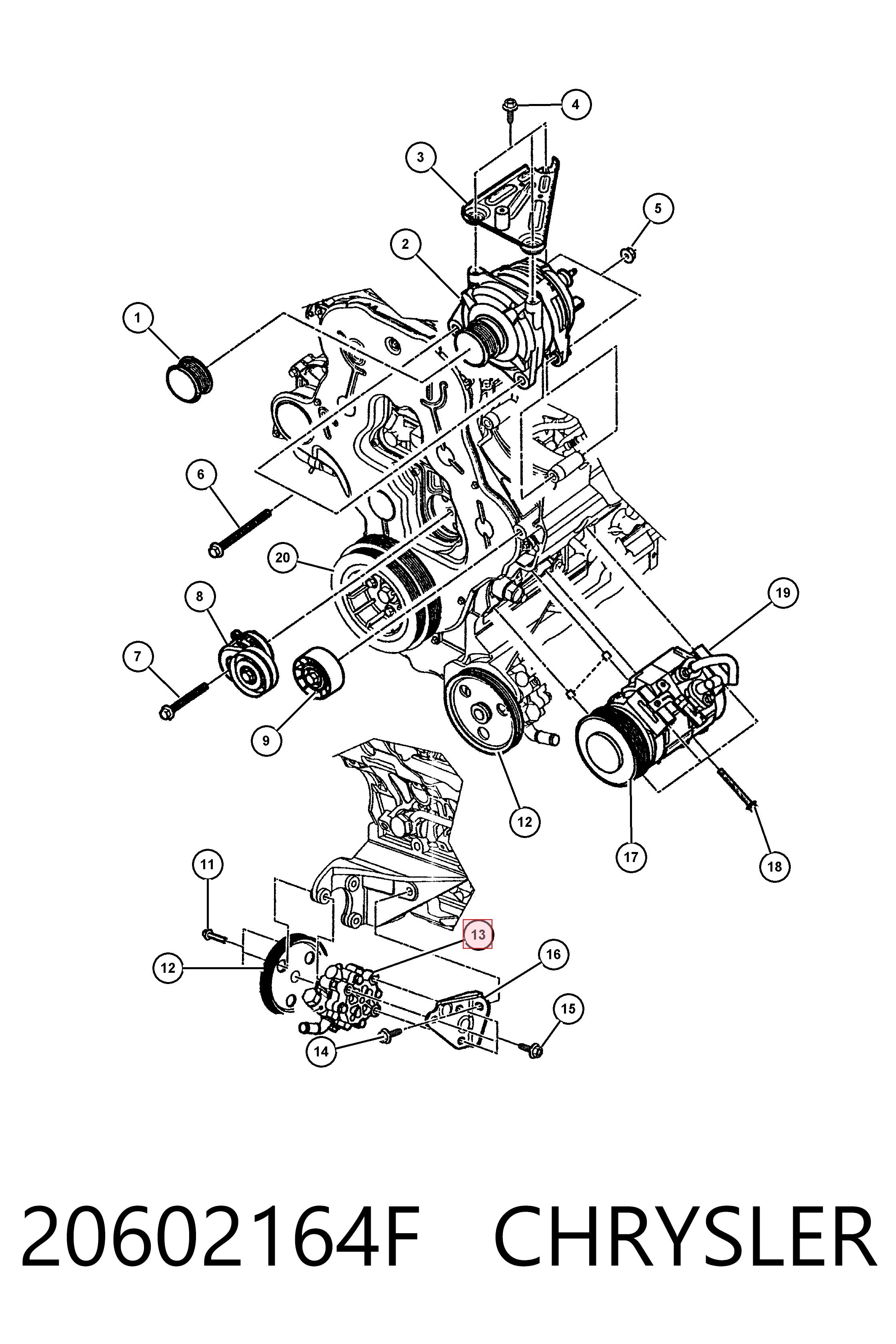 Do koszyka Pompa wspomagania hydraulicznego kierownicy Chrysler Voyager III RG, RS