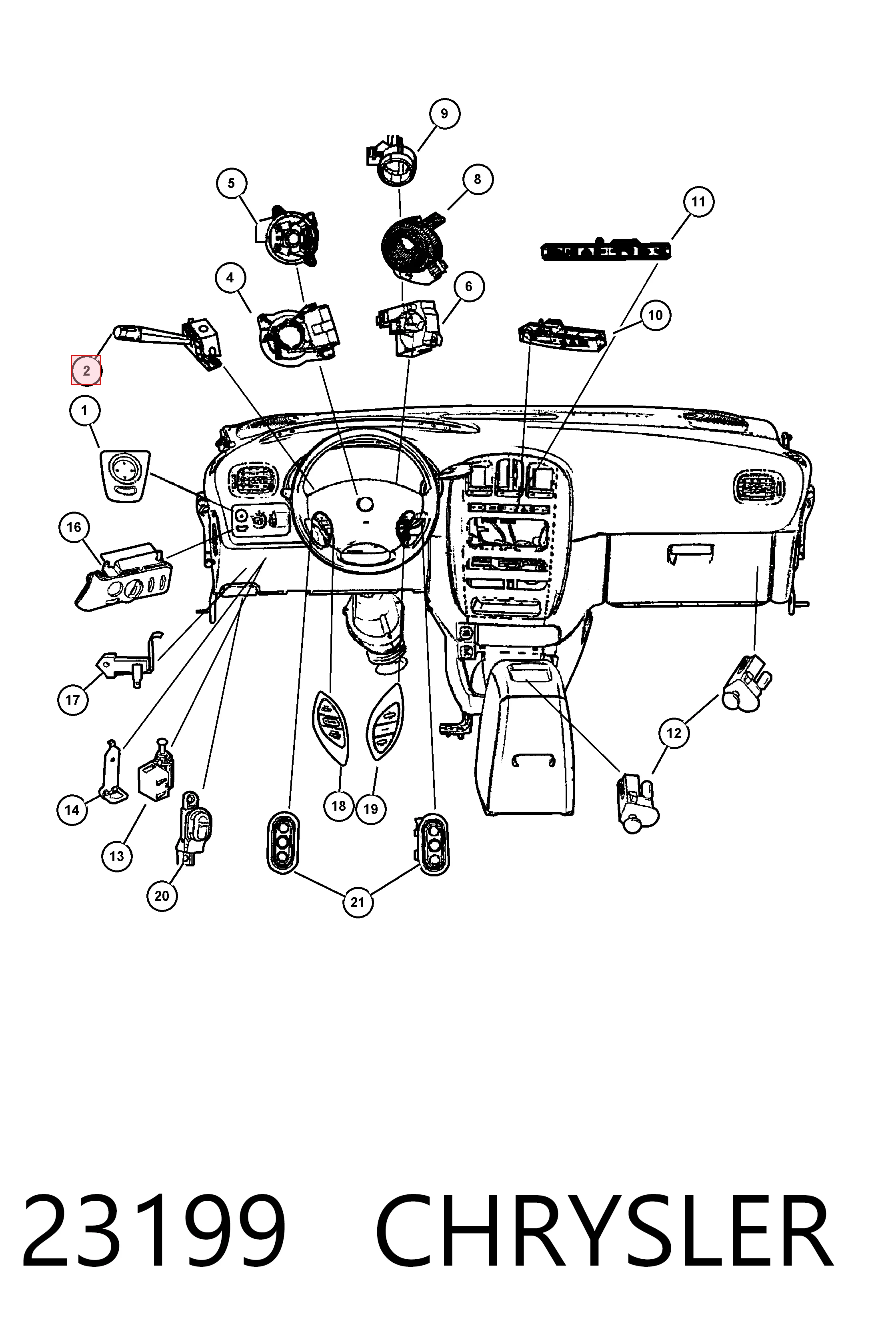 Do koszyka K04685711AC Fiat/Alfa/Lancia Przełącznik zespolony prawy