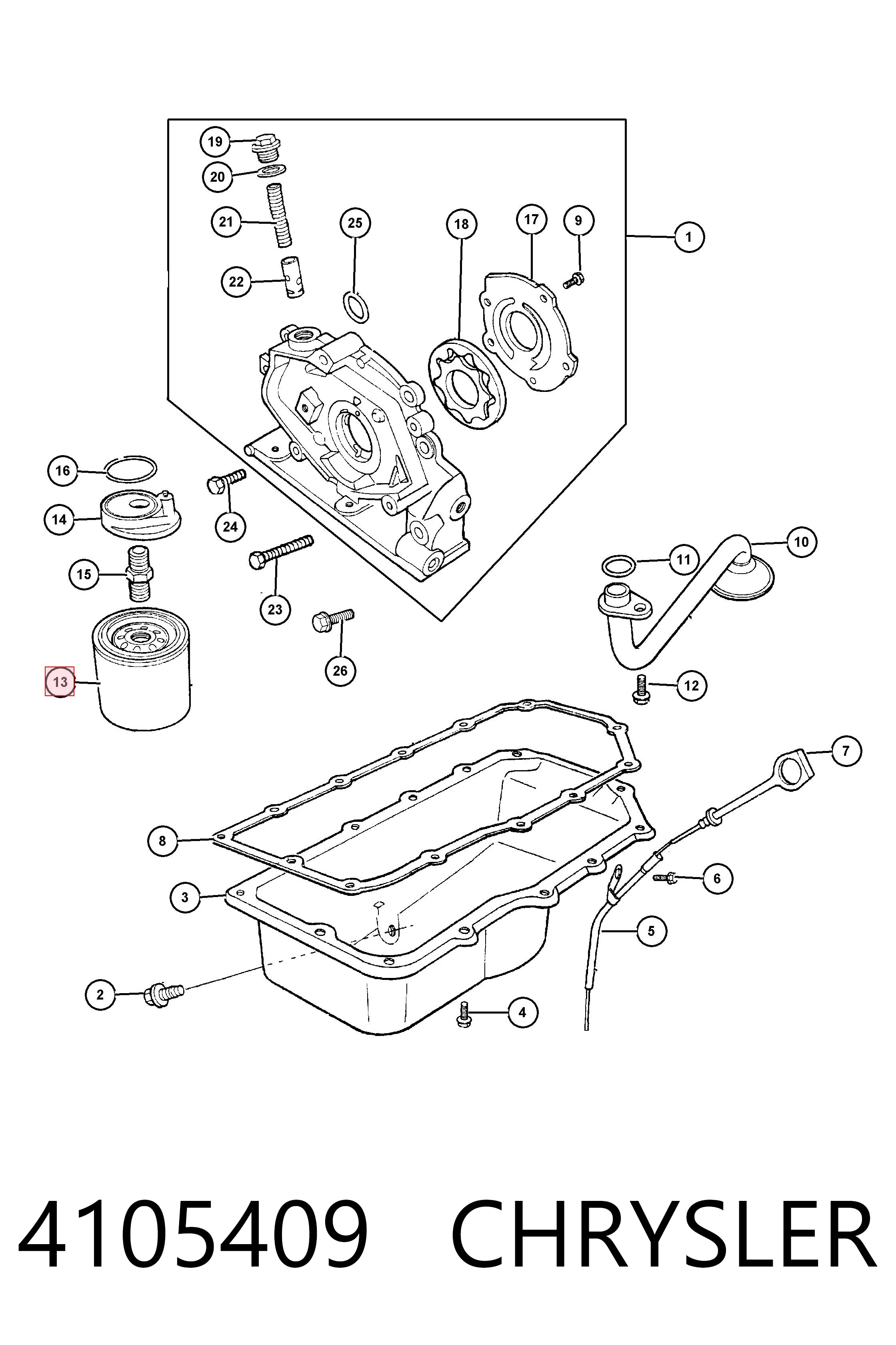 4105409 Chrysler Filtr oleju