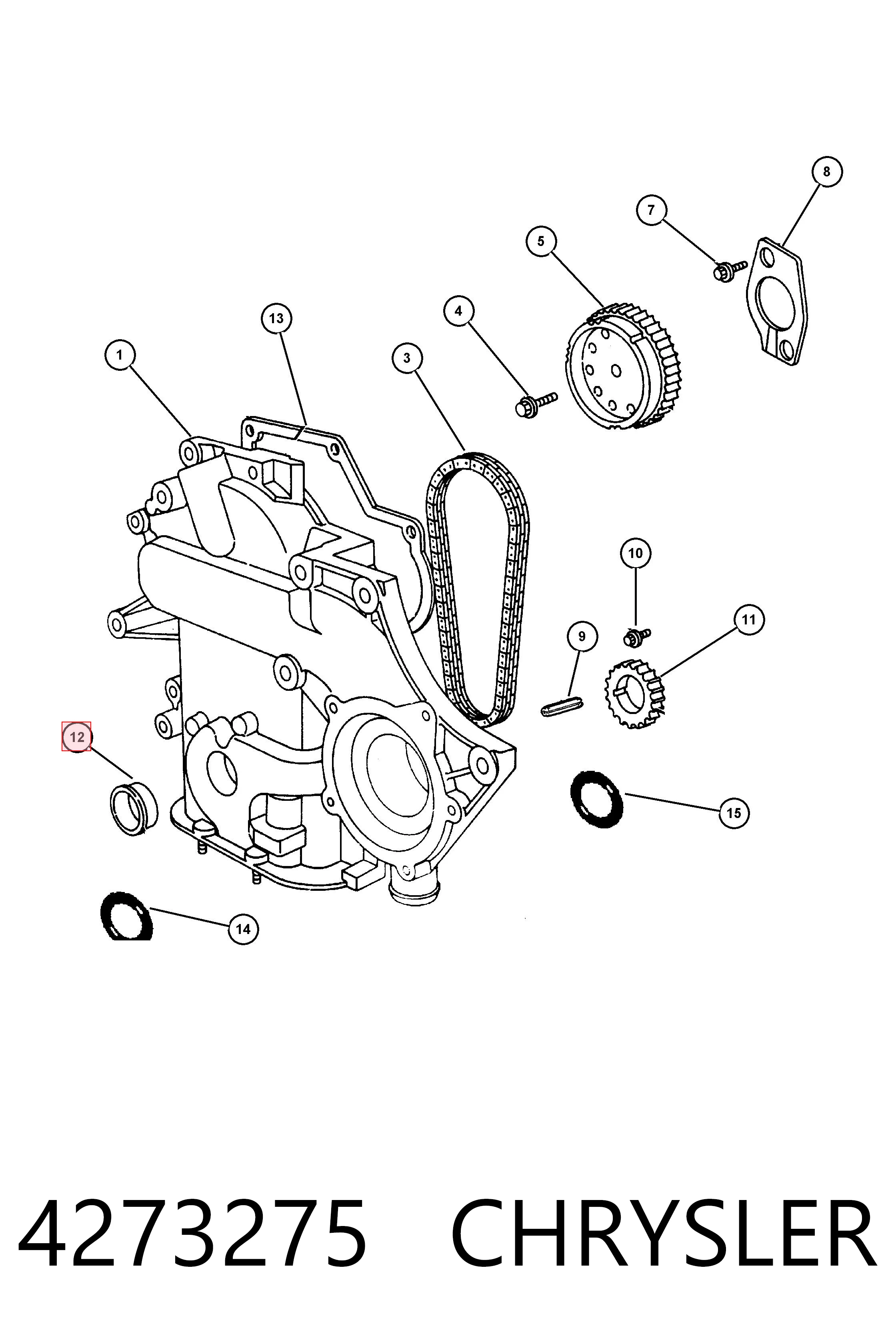 4273275 Chrysler Uszczelniacz wału korbowego przedni