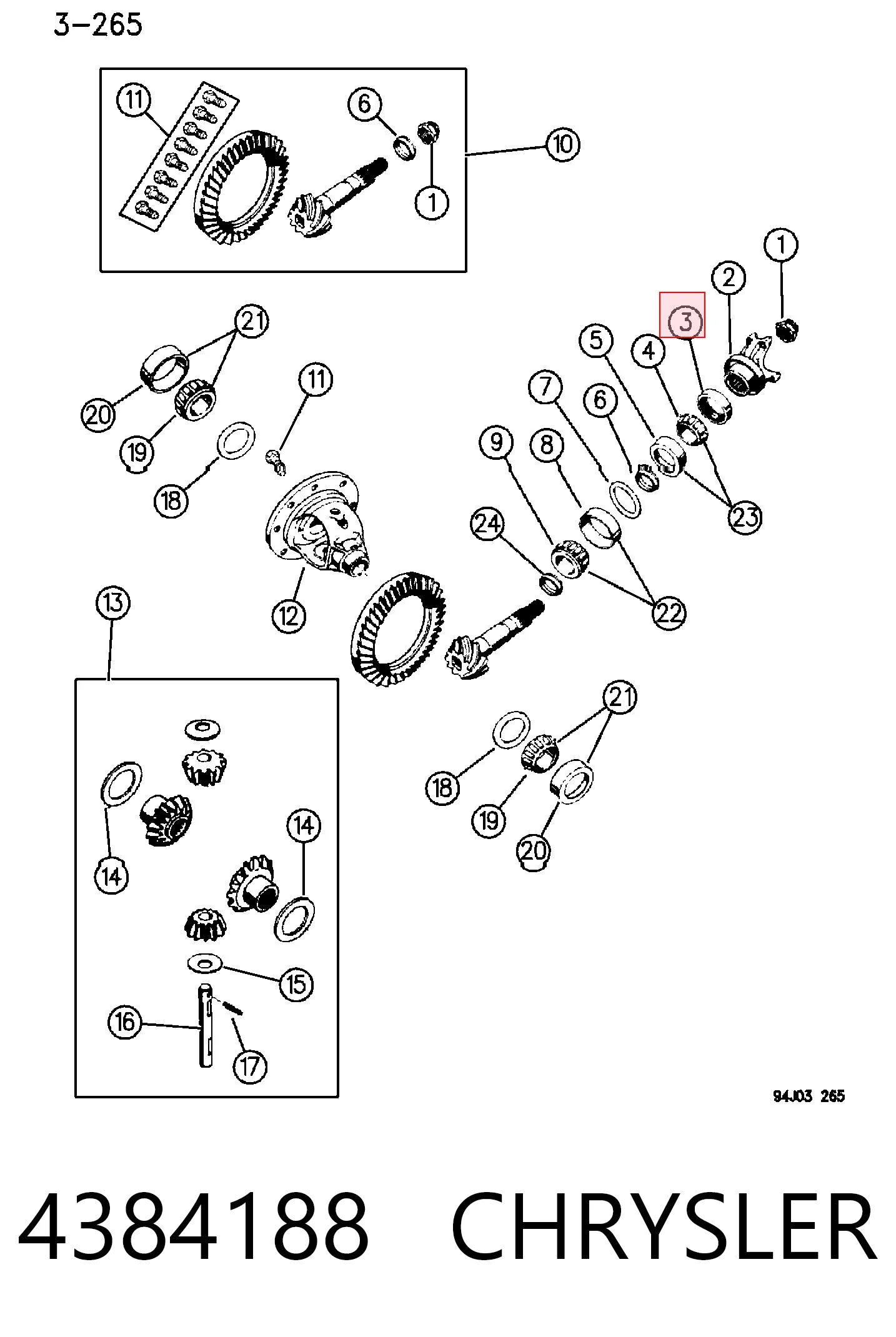 4384188 Chrysler Uszczelniacz końcówki reduktora mostu tylnego