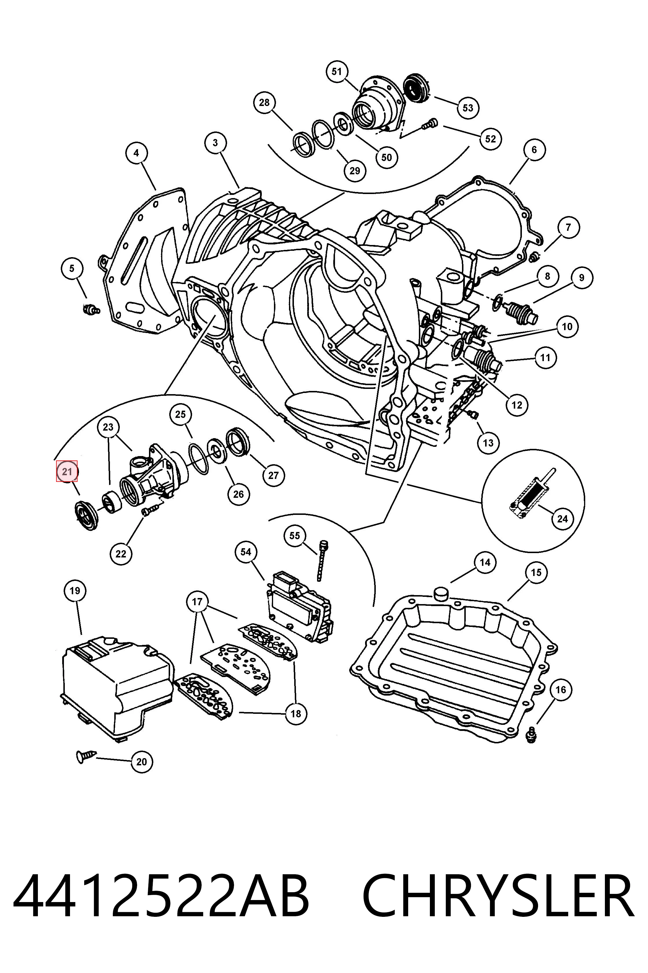 4412522AB Chrysler Uszczelniacz półosi mostu przedniego