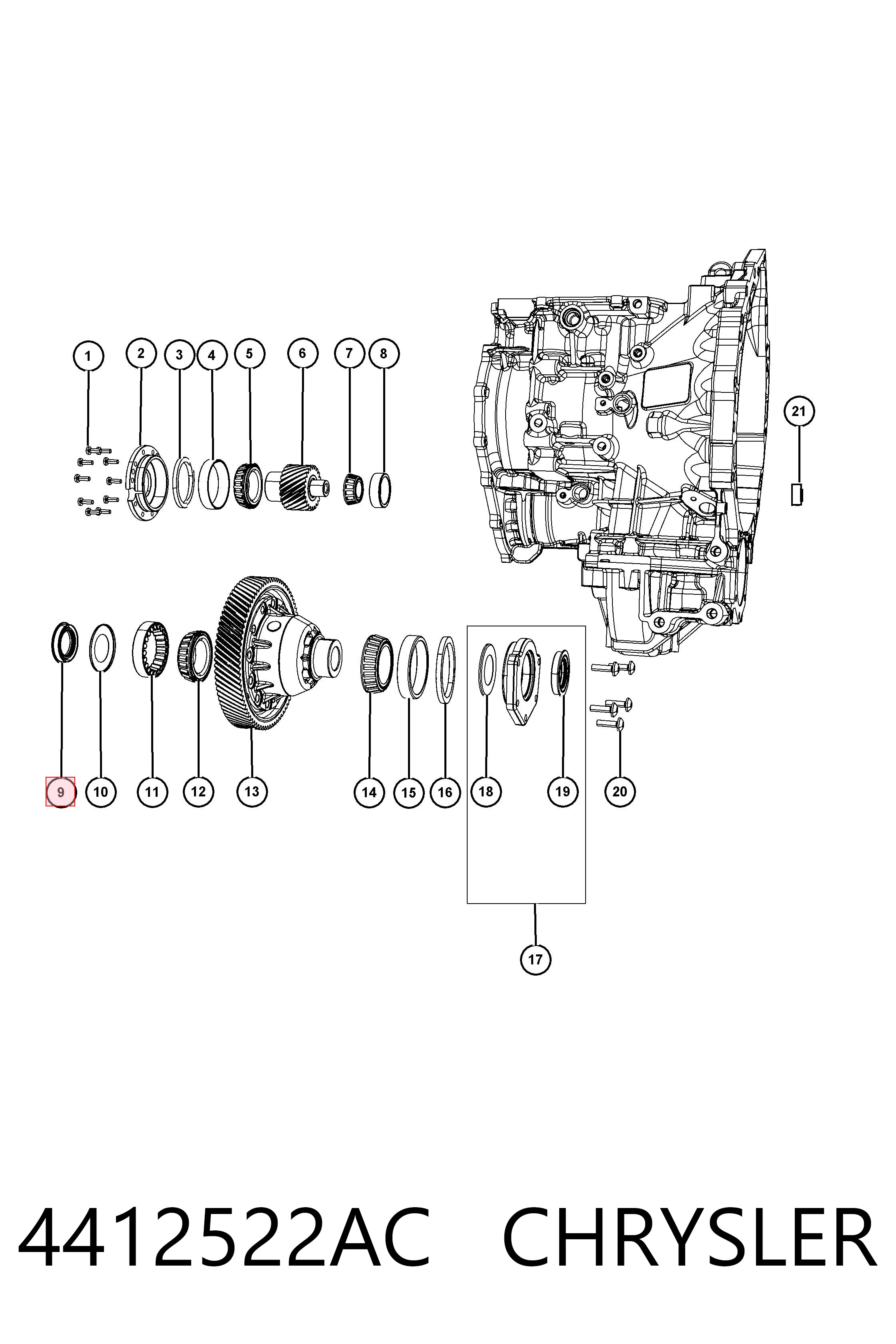 4412522AC Chrysler Uszczelniacz półosi mostu przedniego