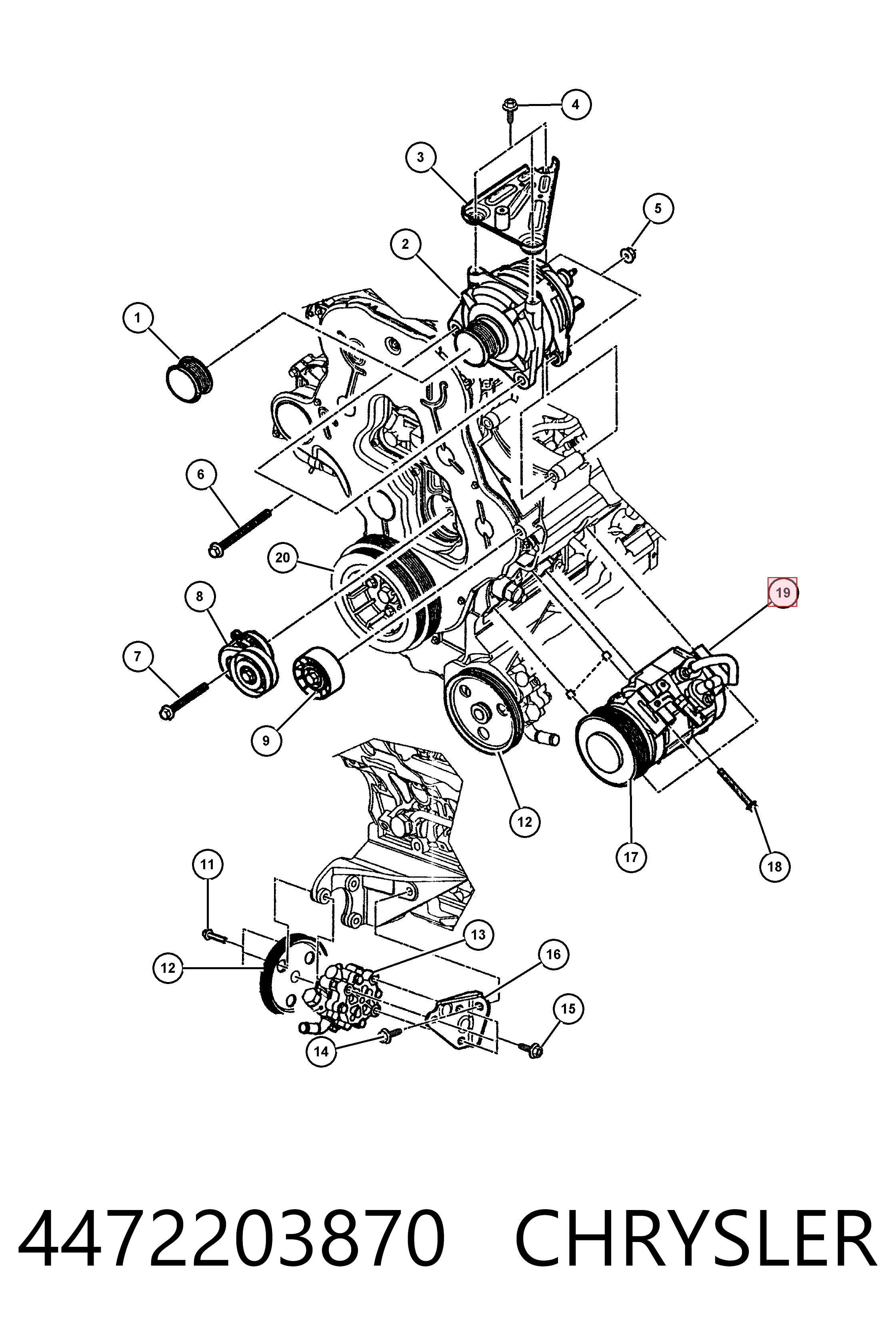 4472203870 Chrysler Sprężarka klimatyzacji