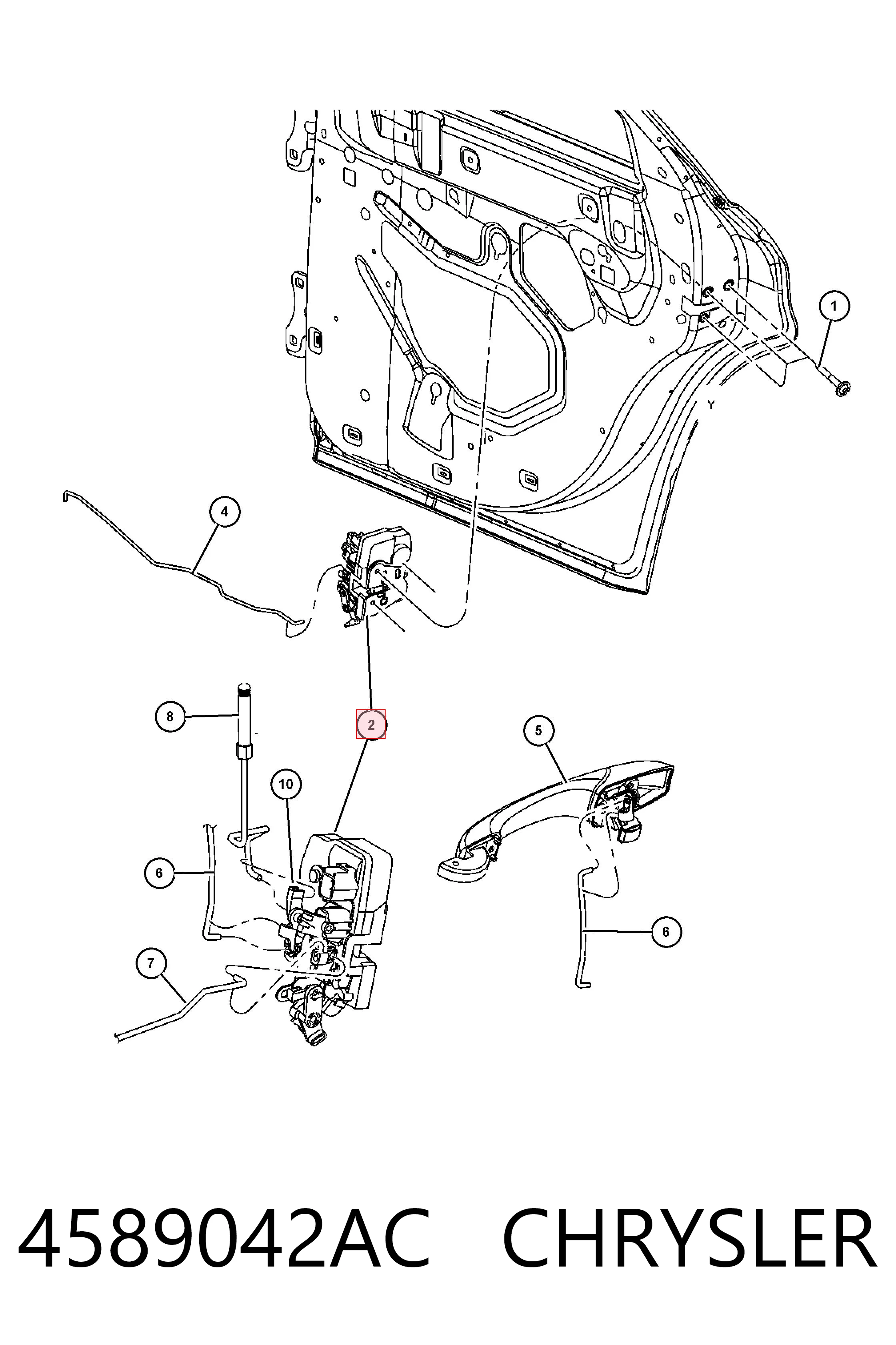 Zamek drzwi tylnych lewych Chrysler 300 C sedana (2005 - 2010) cena, od 63,31 USD