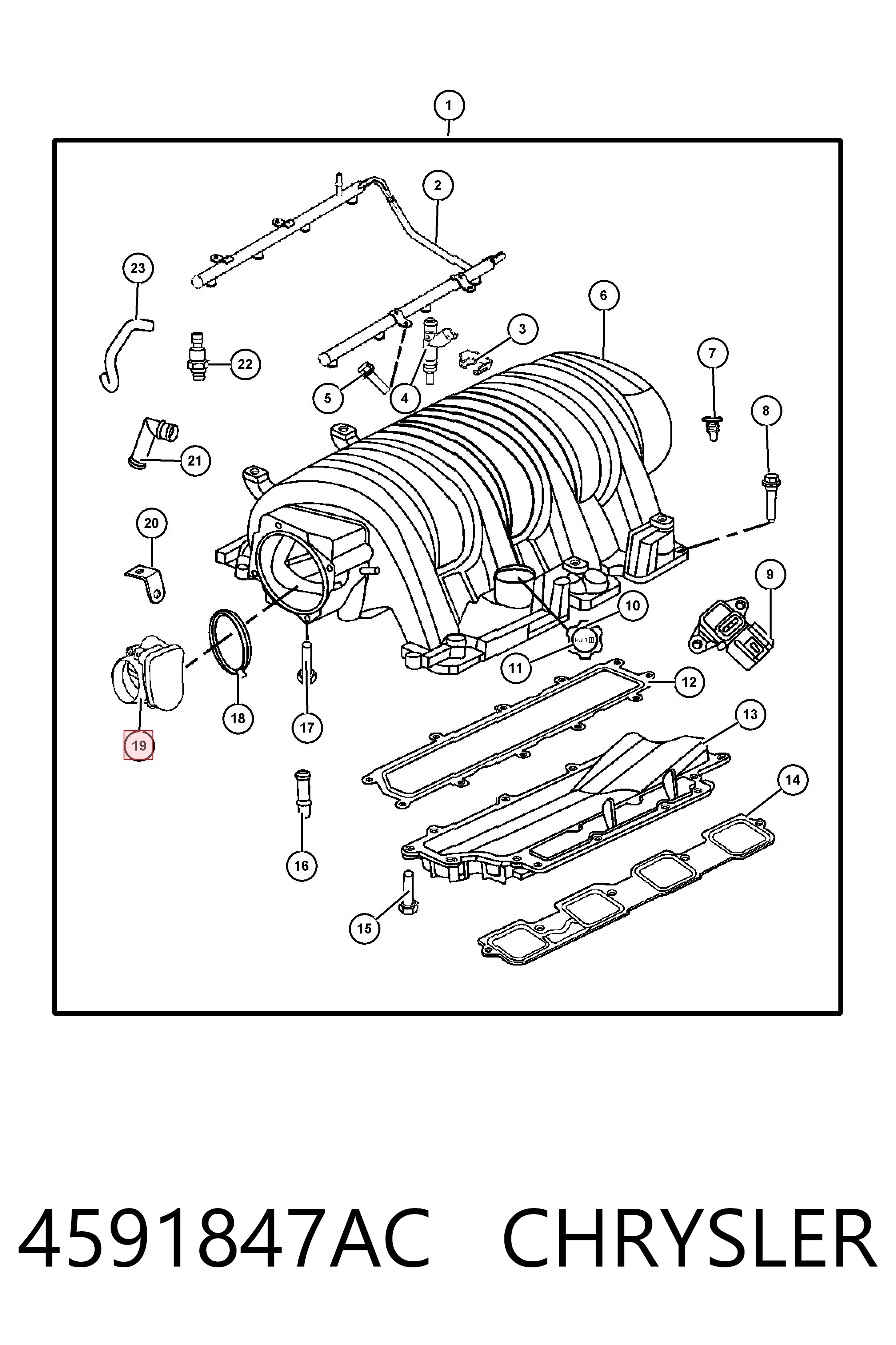 4591847AC Chrysler Przepustnica, komplet