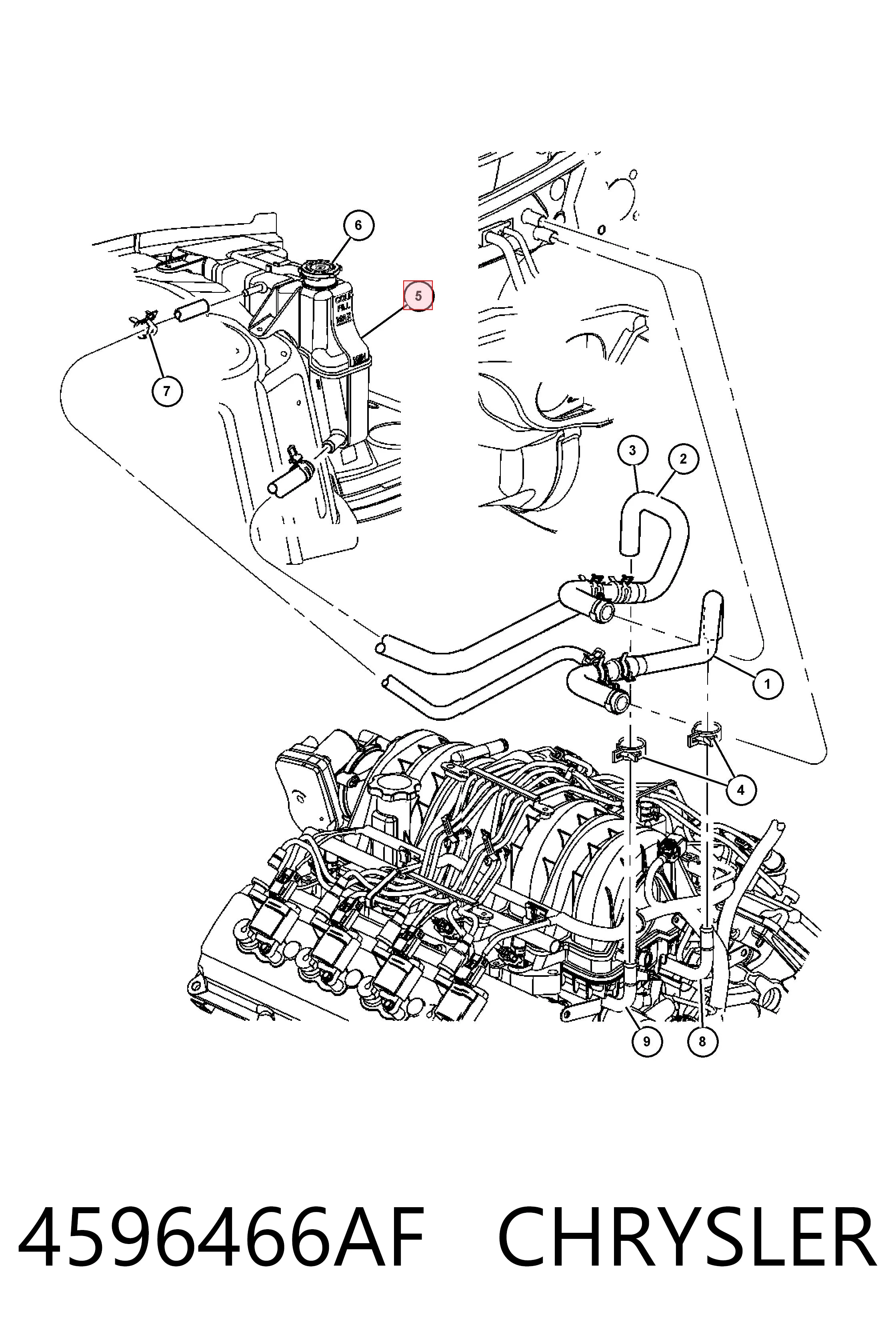 4596466AF Chrysler Zbiorniczek wyrównawczy układu chłodzenia
