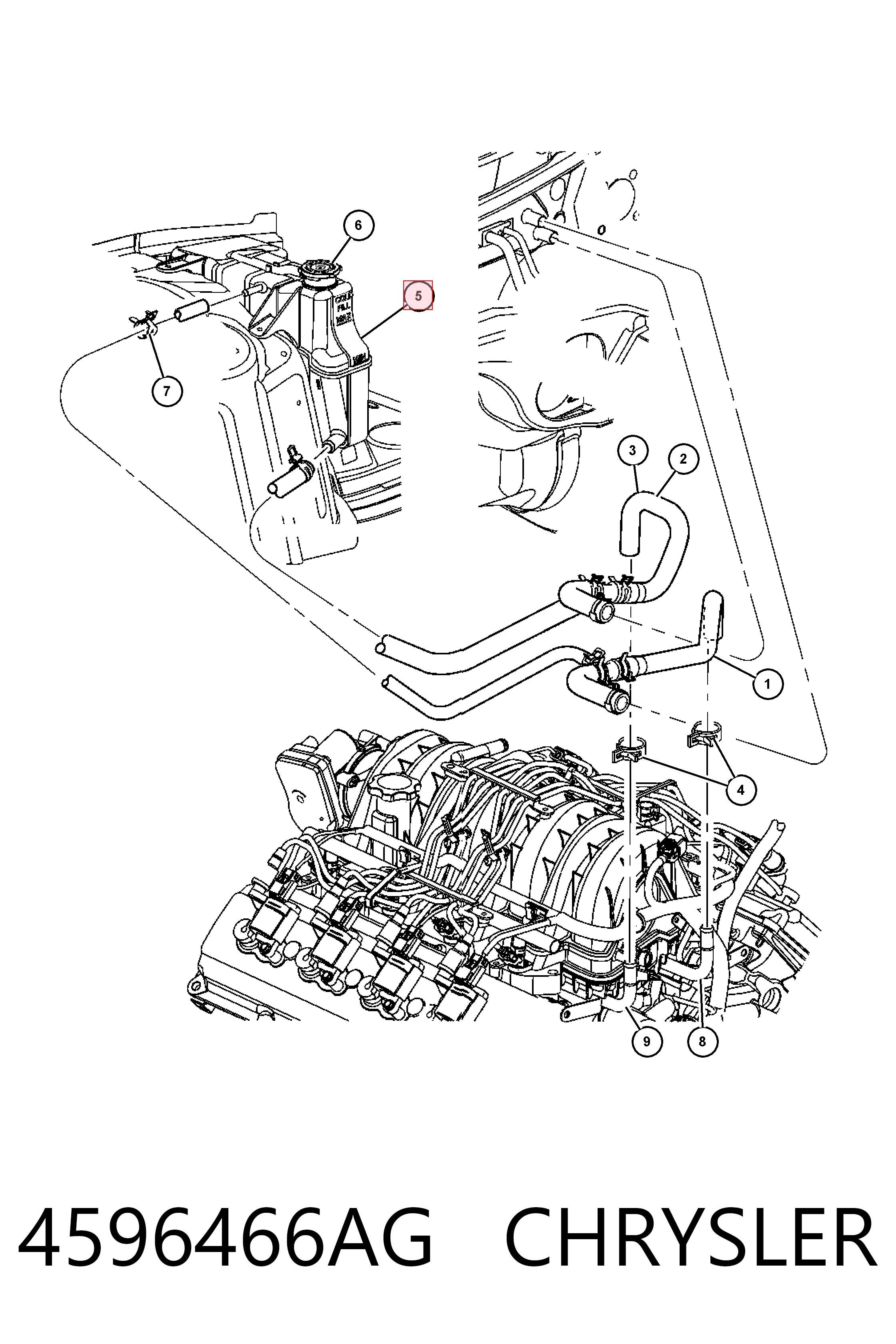 4596466AG Chrysler Zbiorniczek wyrównawczy układu chłodzenia