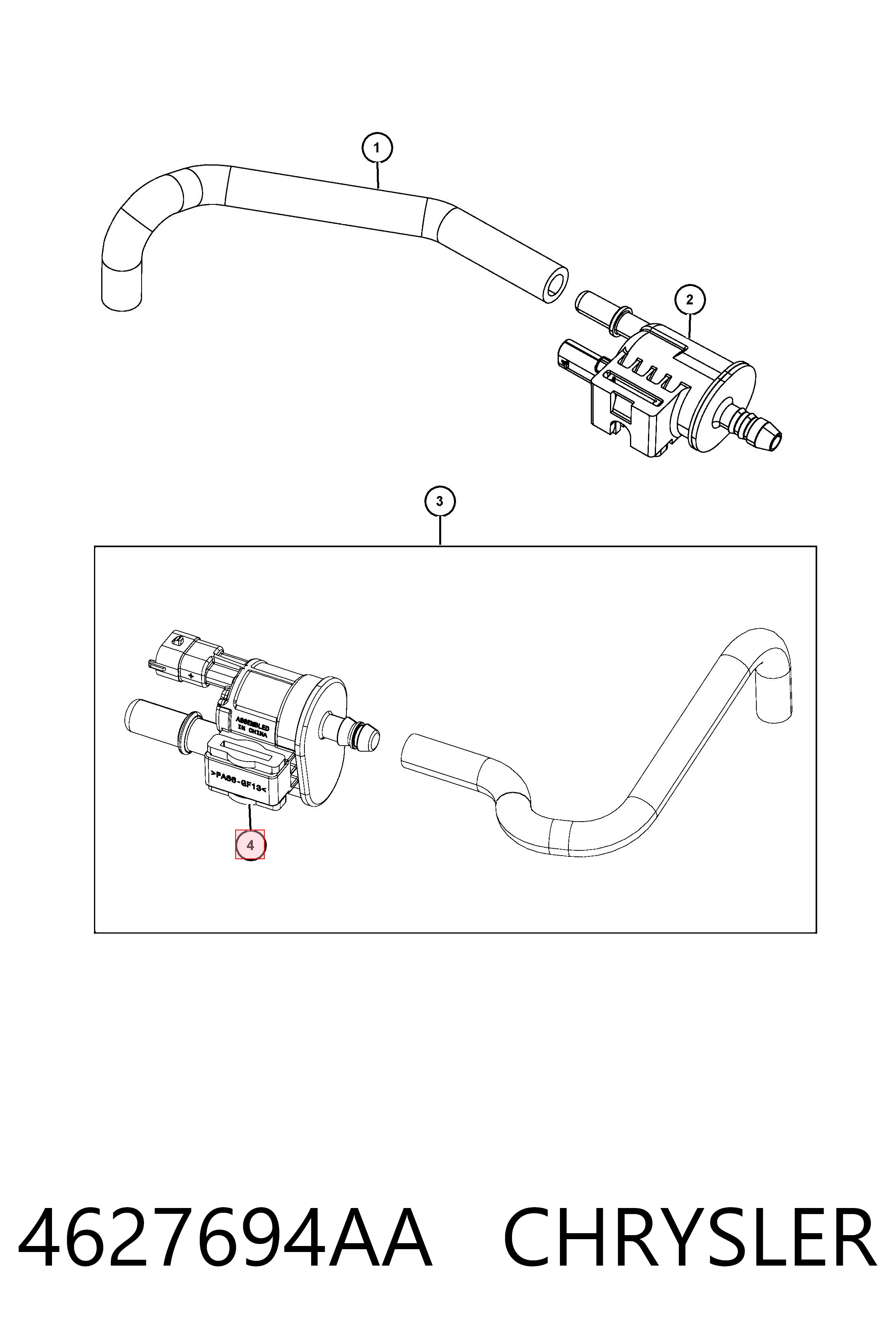 4627694AA Chrysler Zawór pochłaniacza oparów paliwa