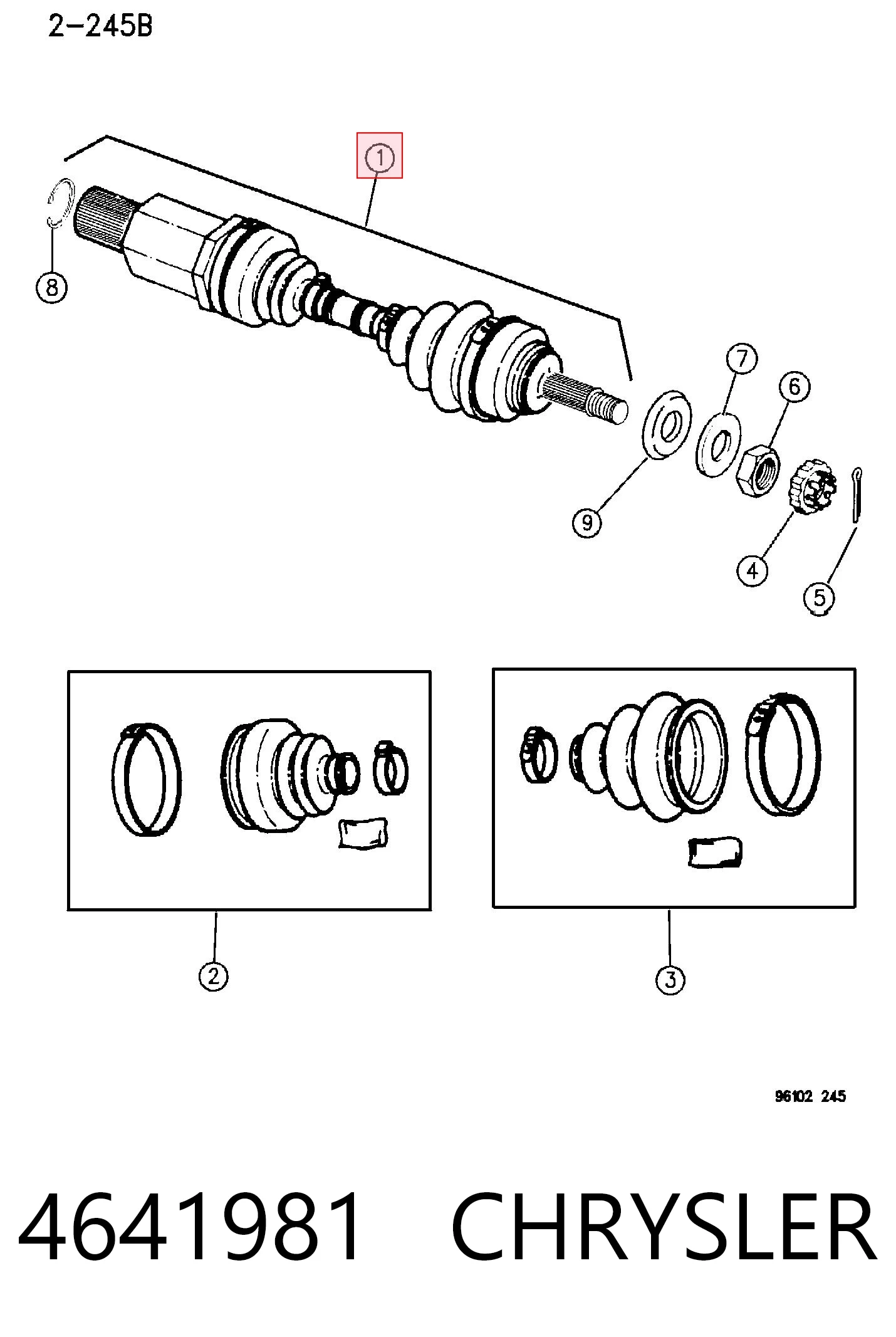 4641981 Chrysler Półoś napędowa przednia lewa