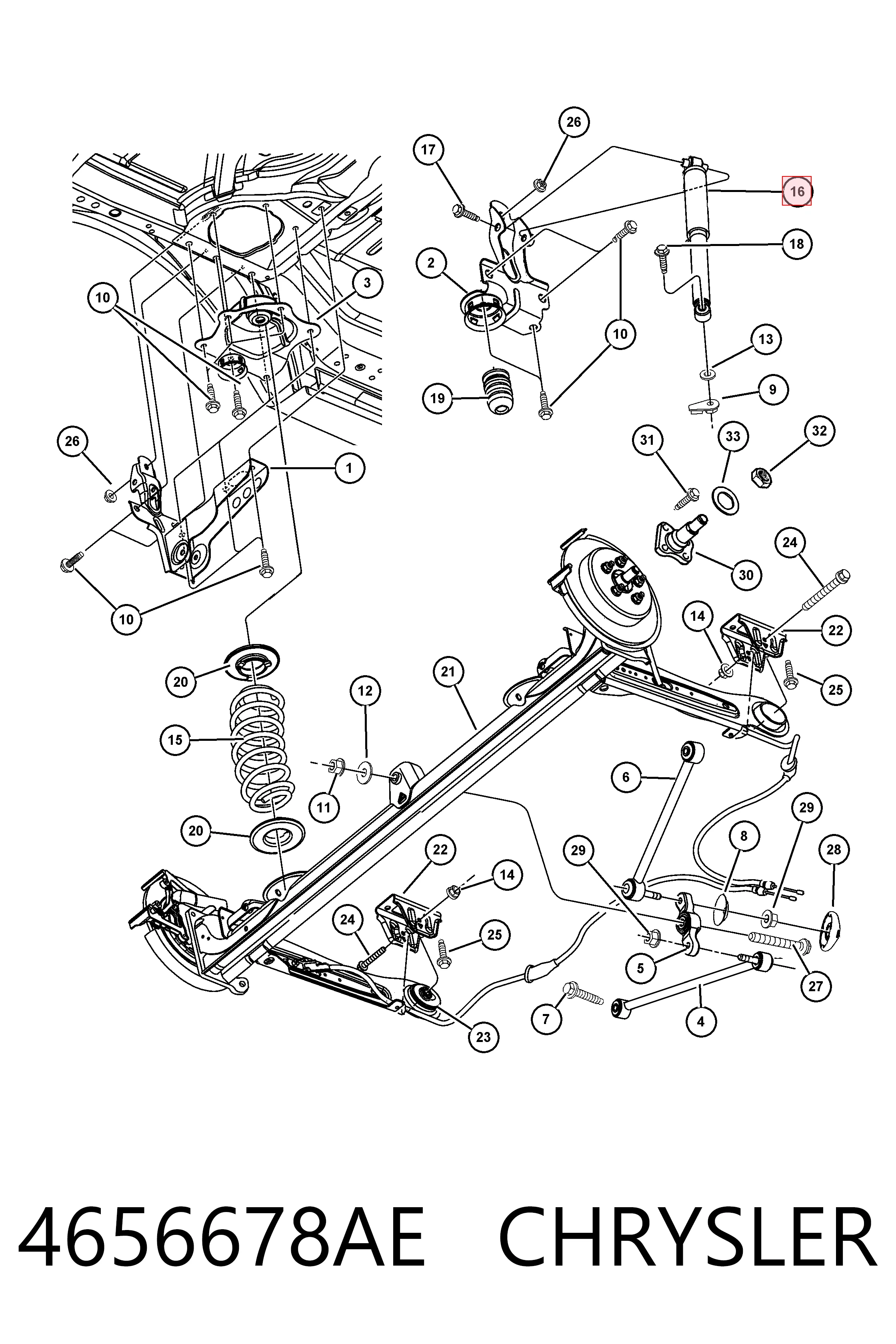 4656678AE Chrysler Amortyzator tylny