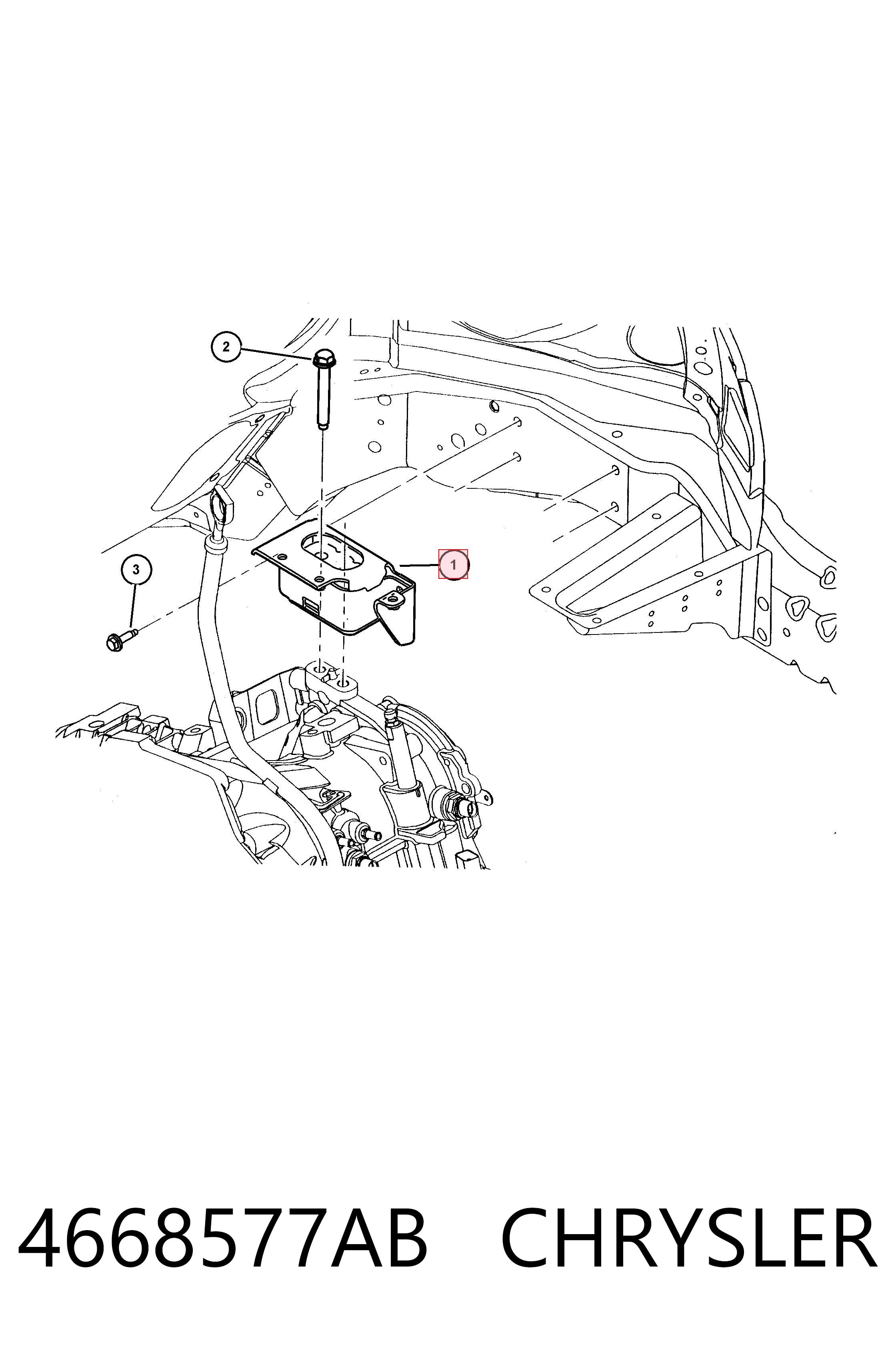 4668577AB Chrysler Poduszka (podpora) silnika przednia