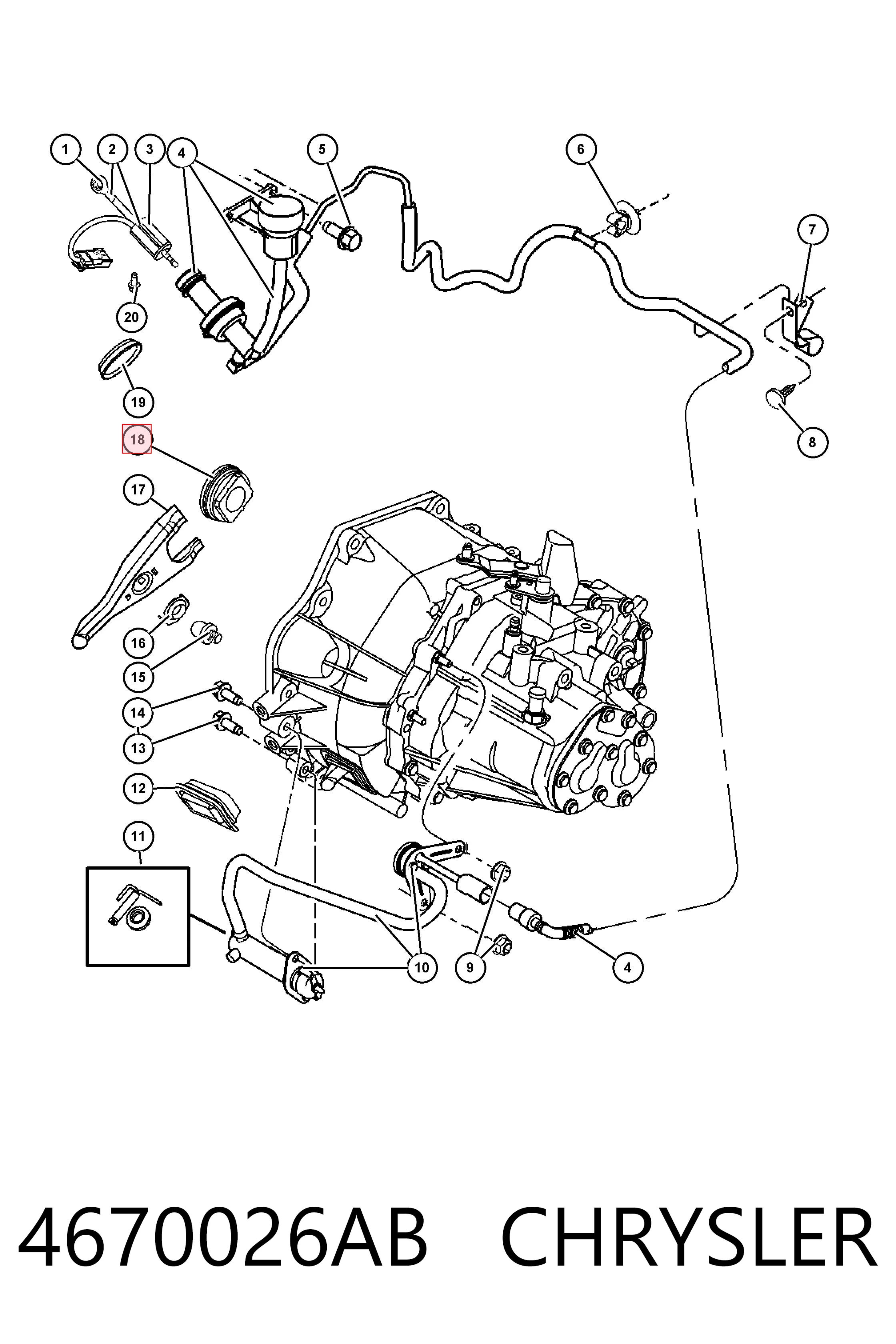 04670026AB Mitsubishi Łożysko wyciskowe sprzęgła