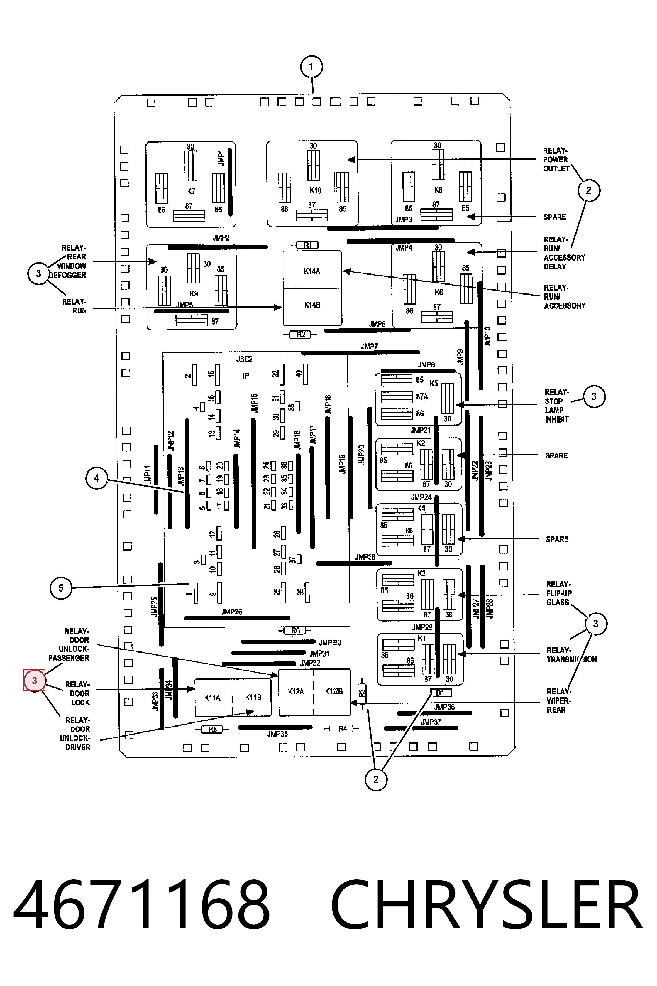 4671168 Chrysler Elektryczne przekaźnik wielofunkcyjne