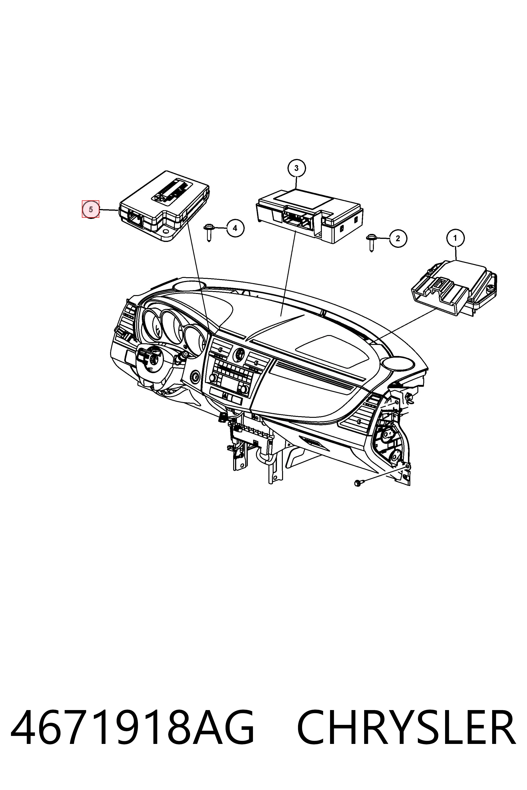 K68264745AA Fiat/Alfa/Lancia Blok sterowania nawigacją