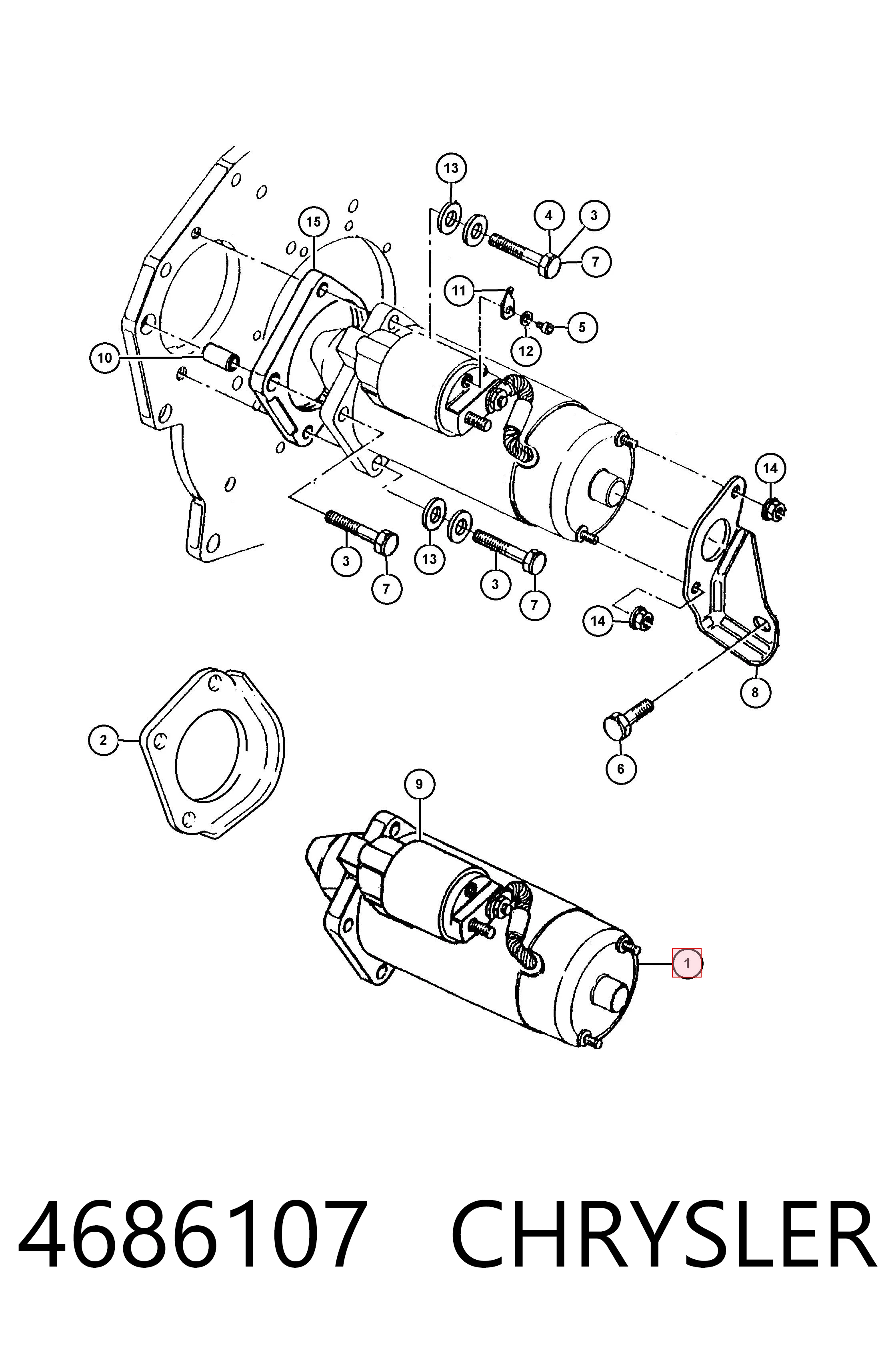 Rozrusznik Dodge Caravan minivan (NS) (1996 - 2003) cena, od 46,19 USD