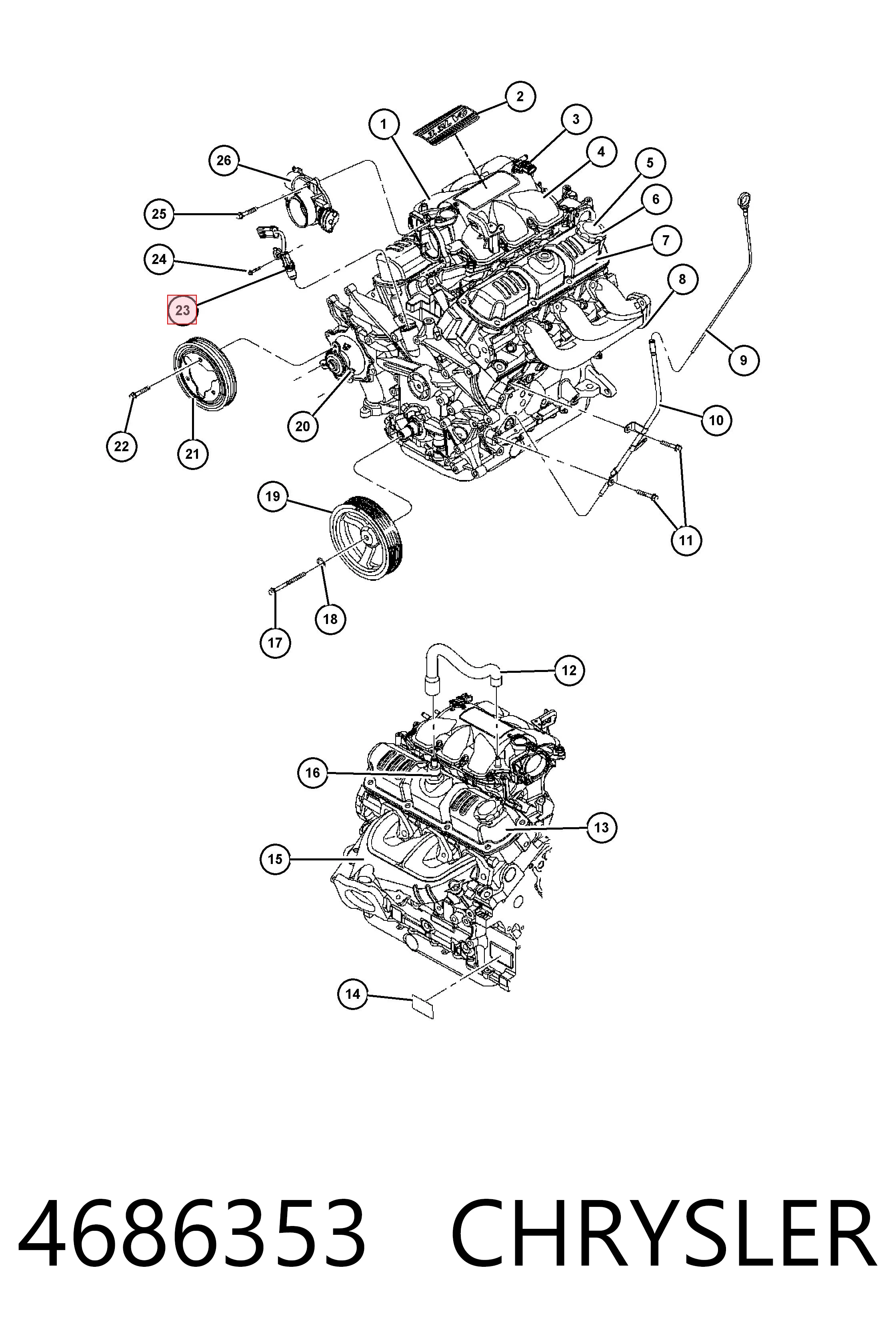 4686353 Chrysler Czujnik położenia wałka rozrządu