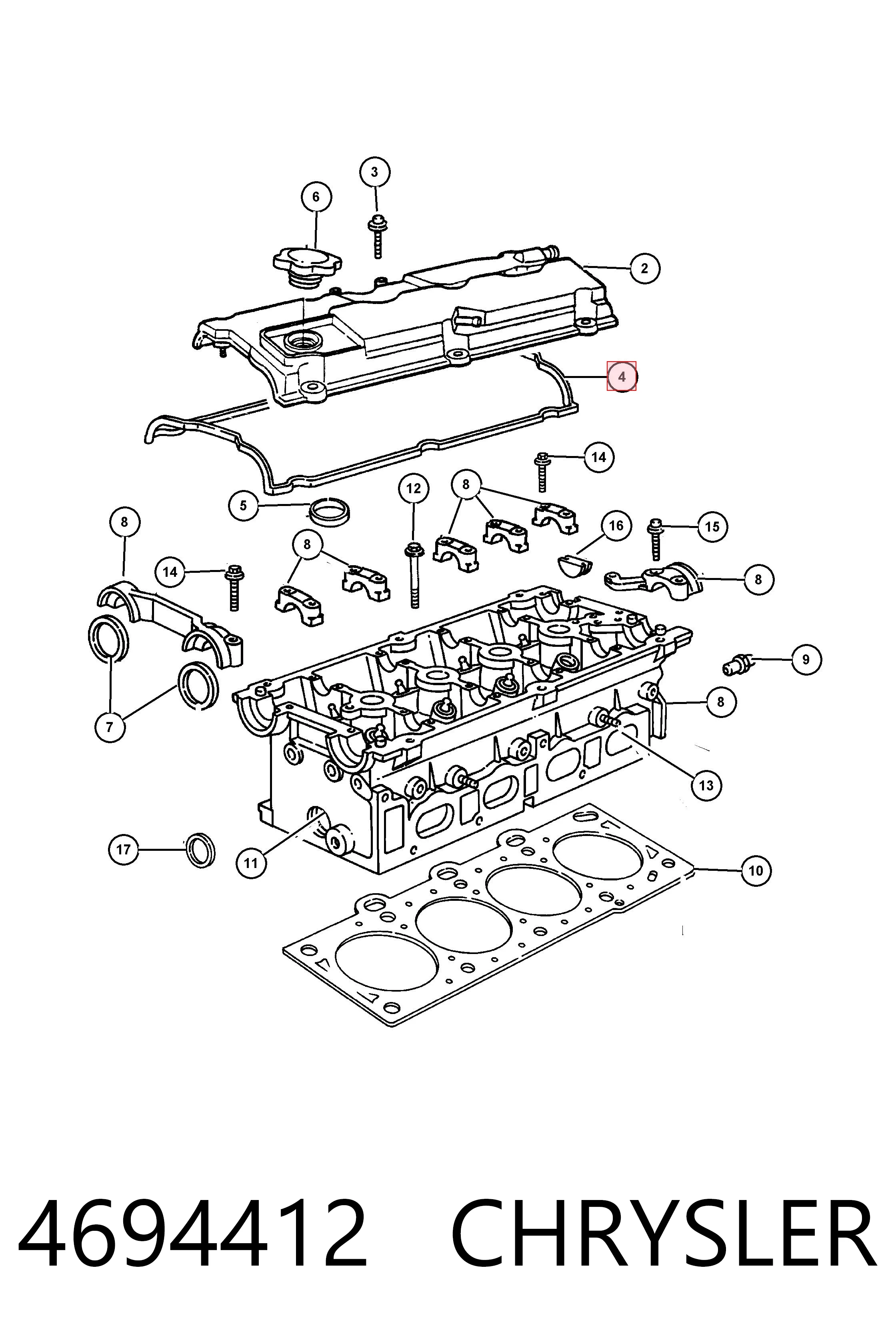 4694412 Chrysler Uszczelka pokrywy zaworowej silnika