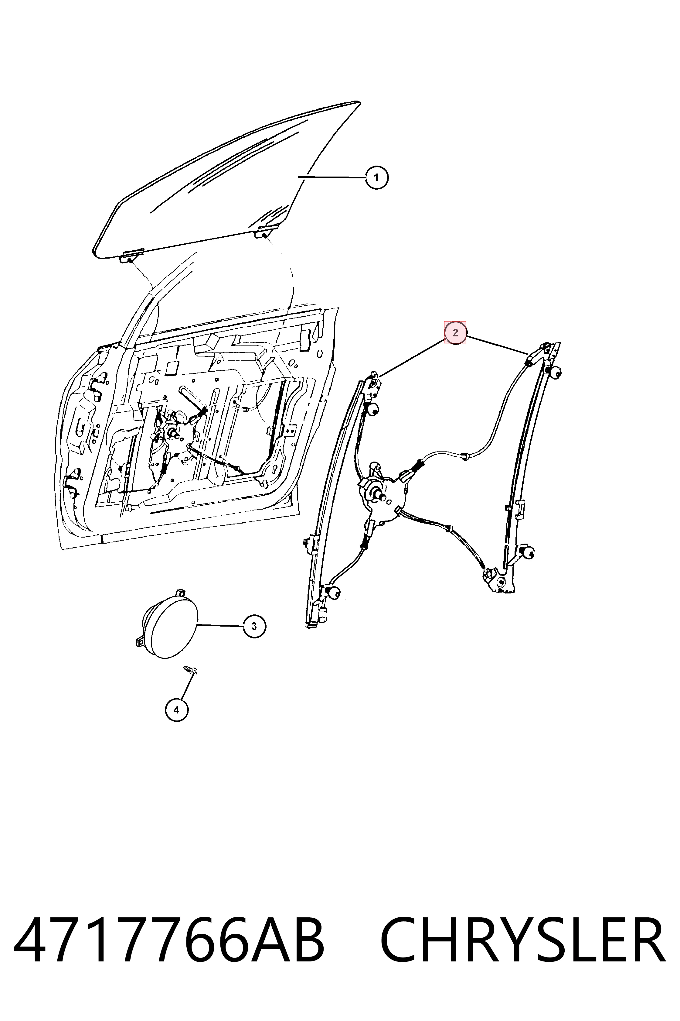 Mechanizm podnoszenia szyby drzwi przednich prawych do Dodge Grand Caravan SPORT US