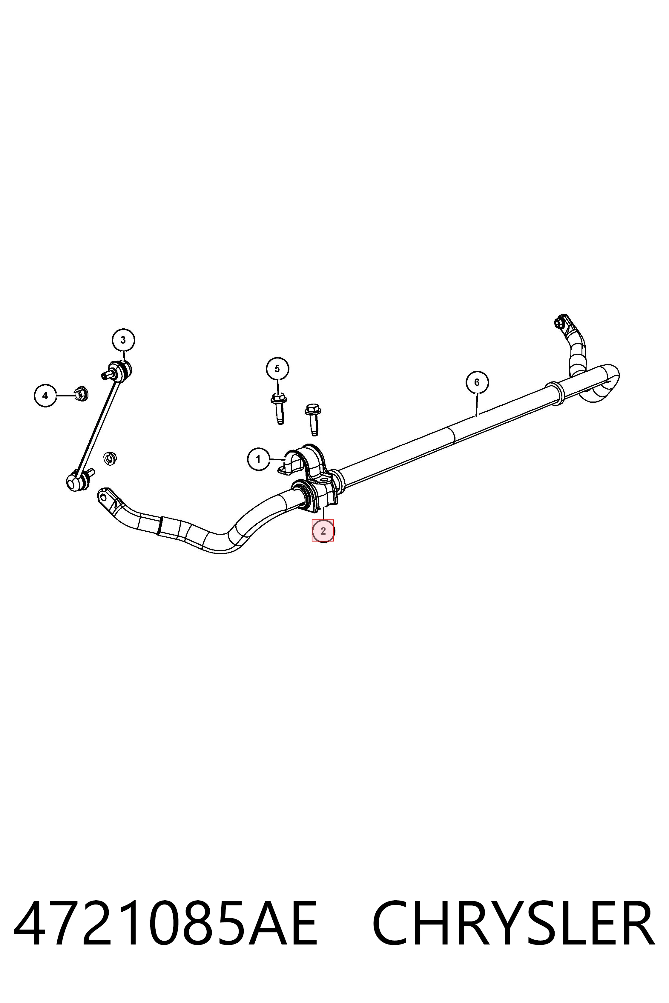 4721085AE Chrysler Tuleja stabilizatora przedniego