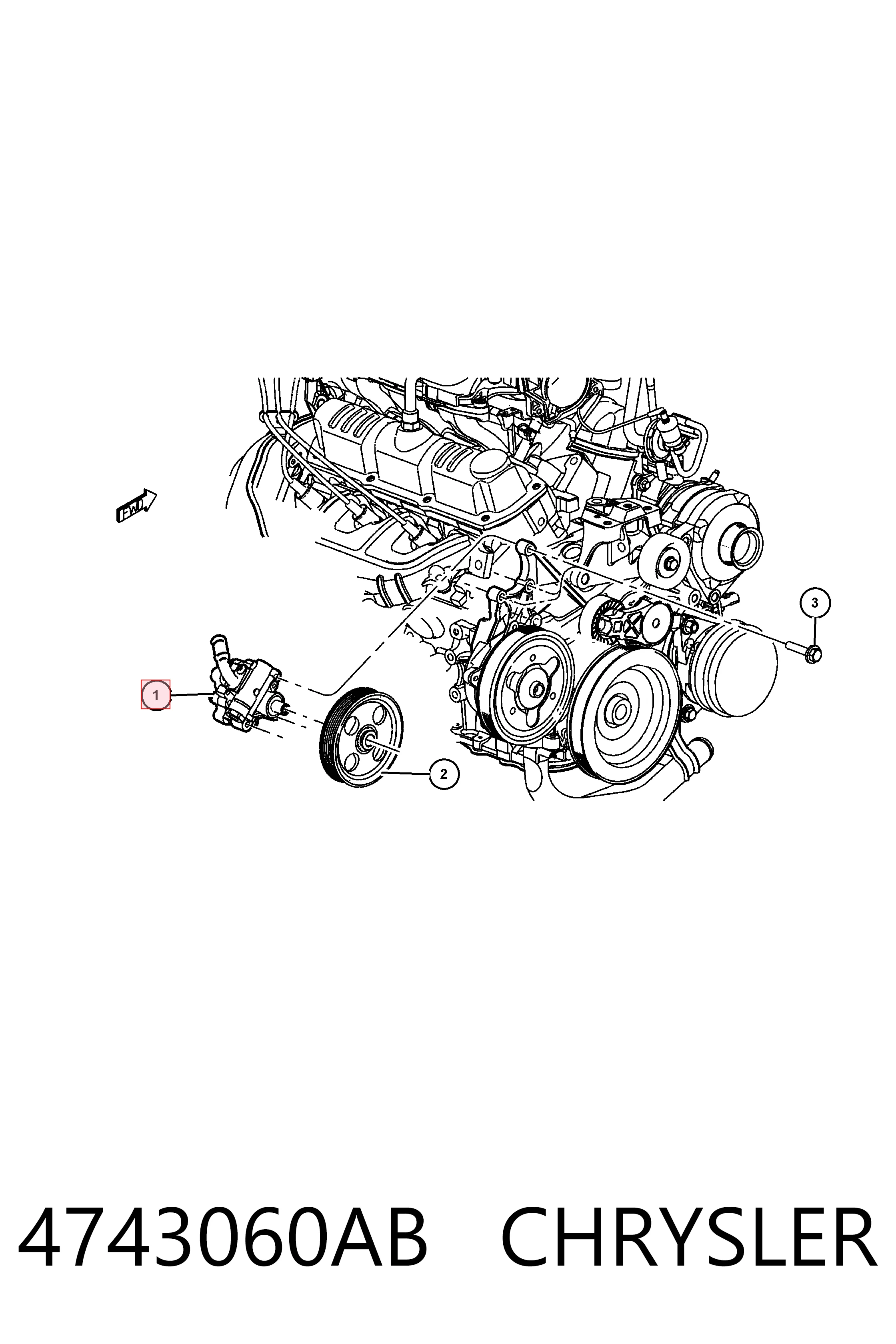 4743060AB Chrysler Pompa wspomagania hydraulicznego kierownicy