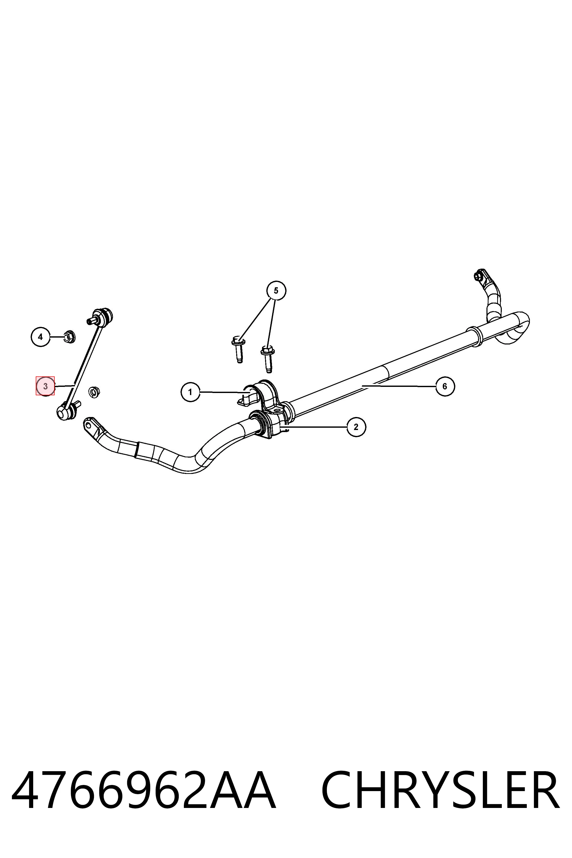 4766962AA Chrysler Łącznik stabilizatora przedniego