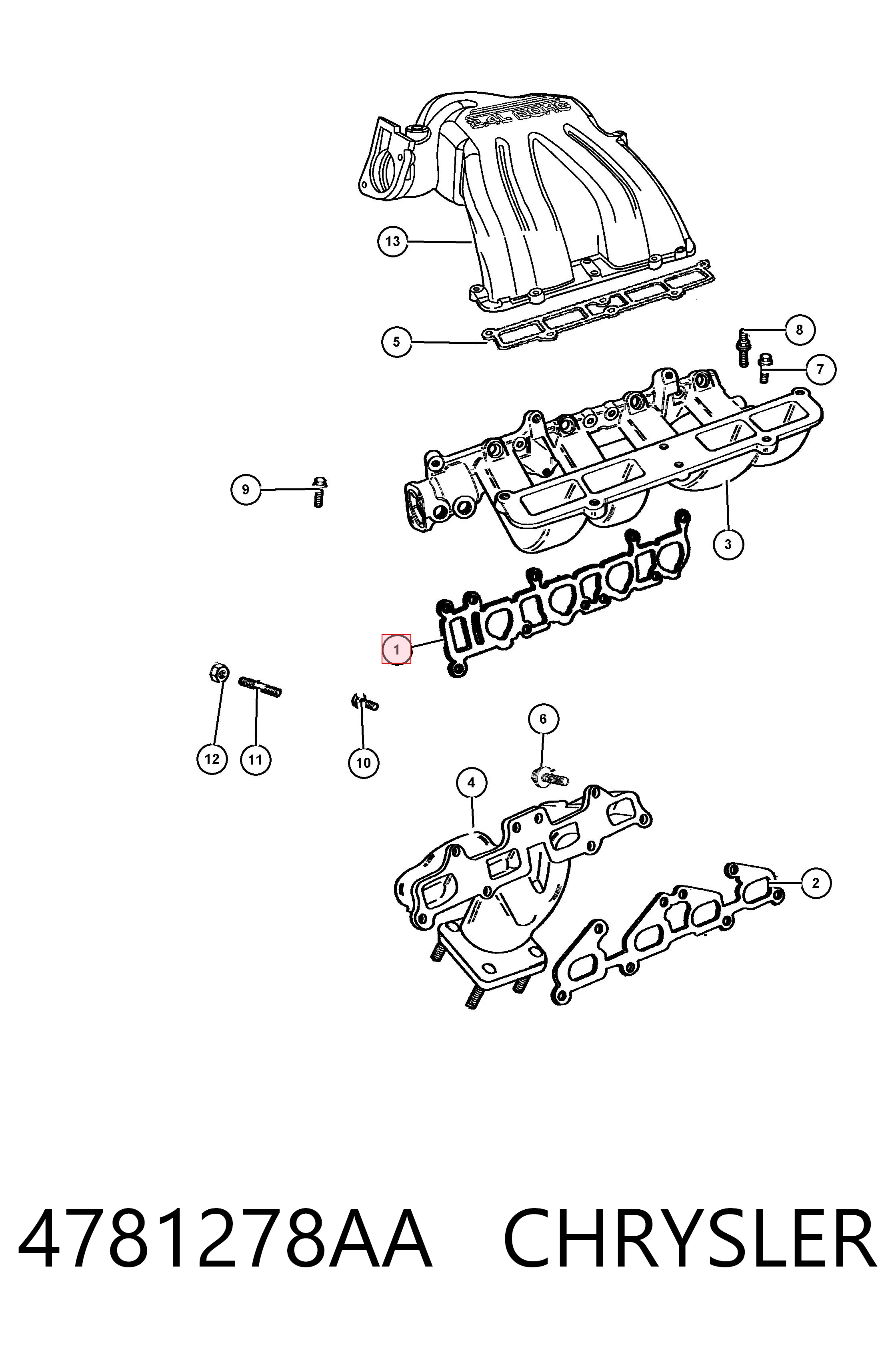 4781278AA Chrysler Uszczelka kolektora wydechowego