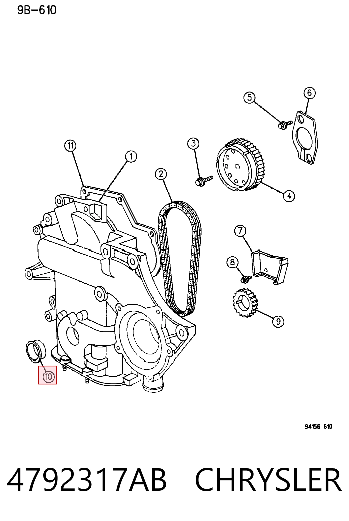 4792317AB Chrysler Uszczelniacz wału korbowego przedni