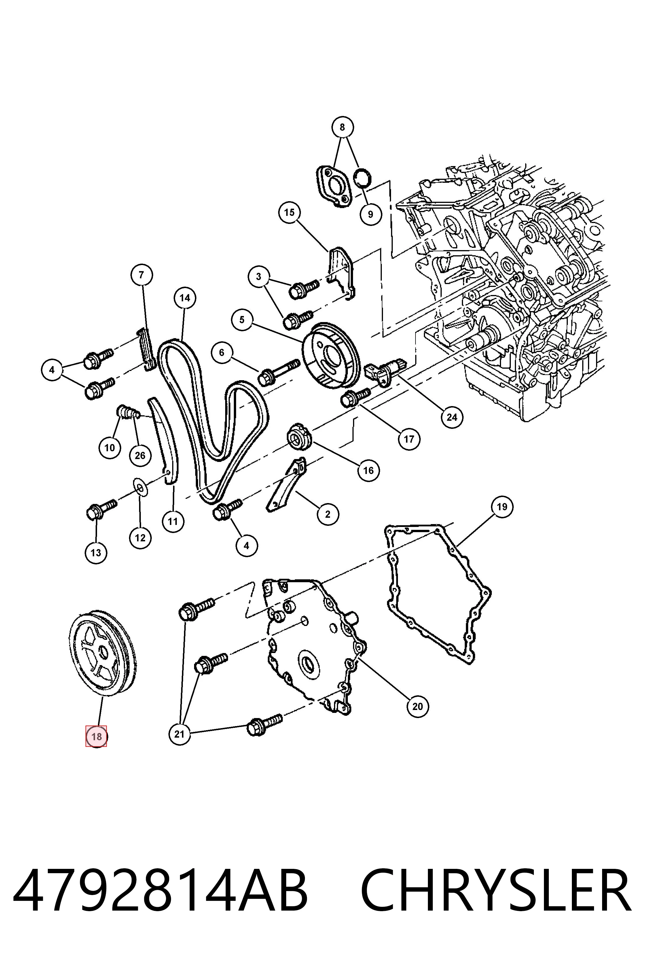 4792814AB Chrysler Koło pasowe wału korbowego