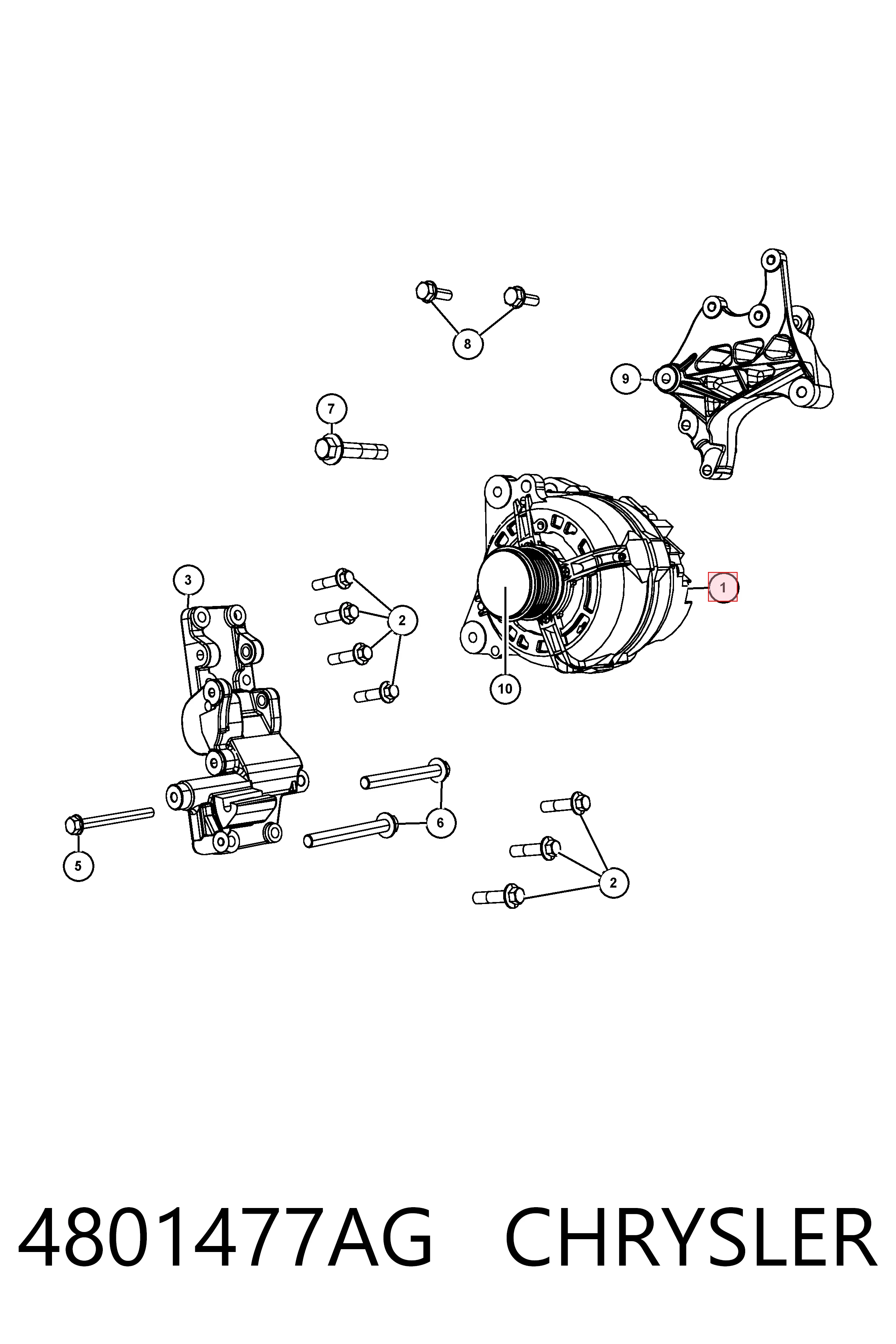 4801477AG Chrysler Alternator