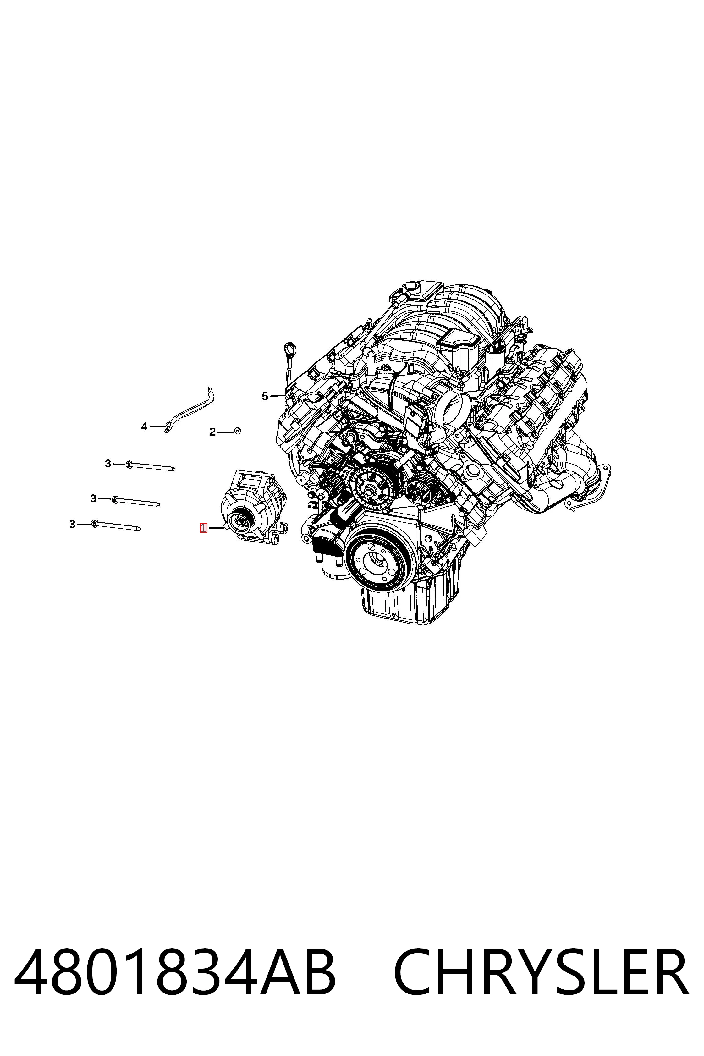 4801834AB Chrysler Alternator