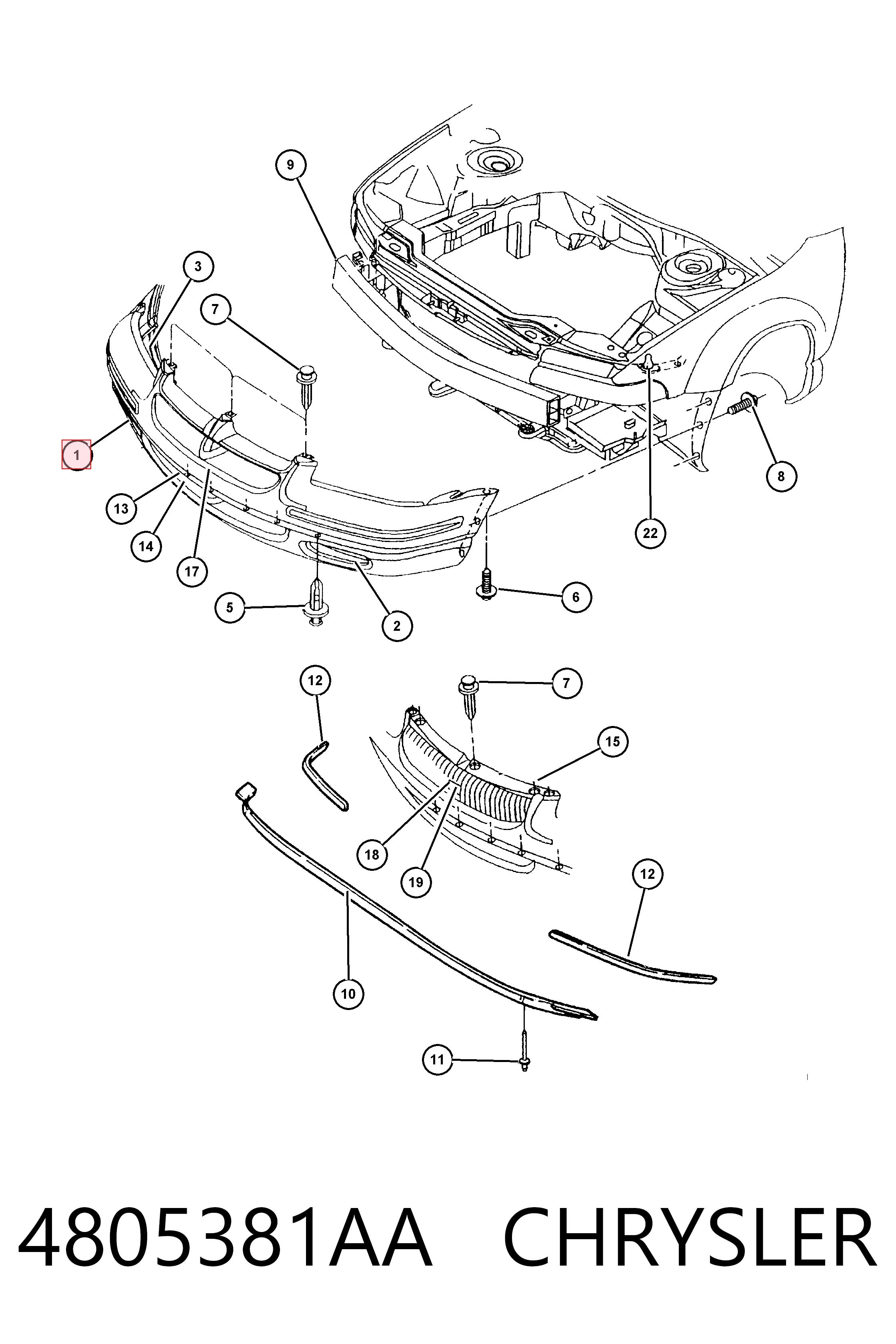 Zderzak przedni Dodge Stratus I ES sedana (1995 - 1998) cena, od 112,41 USD