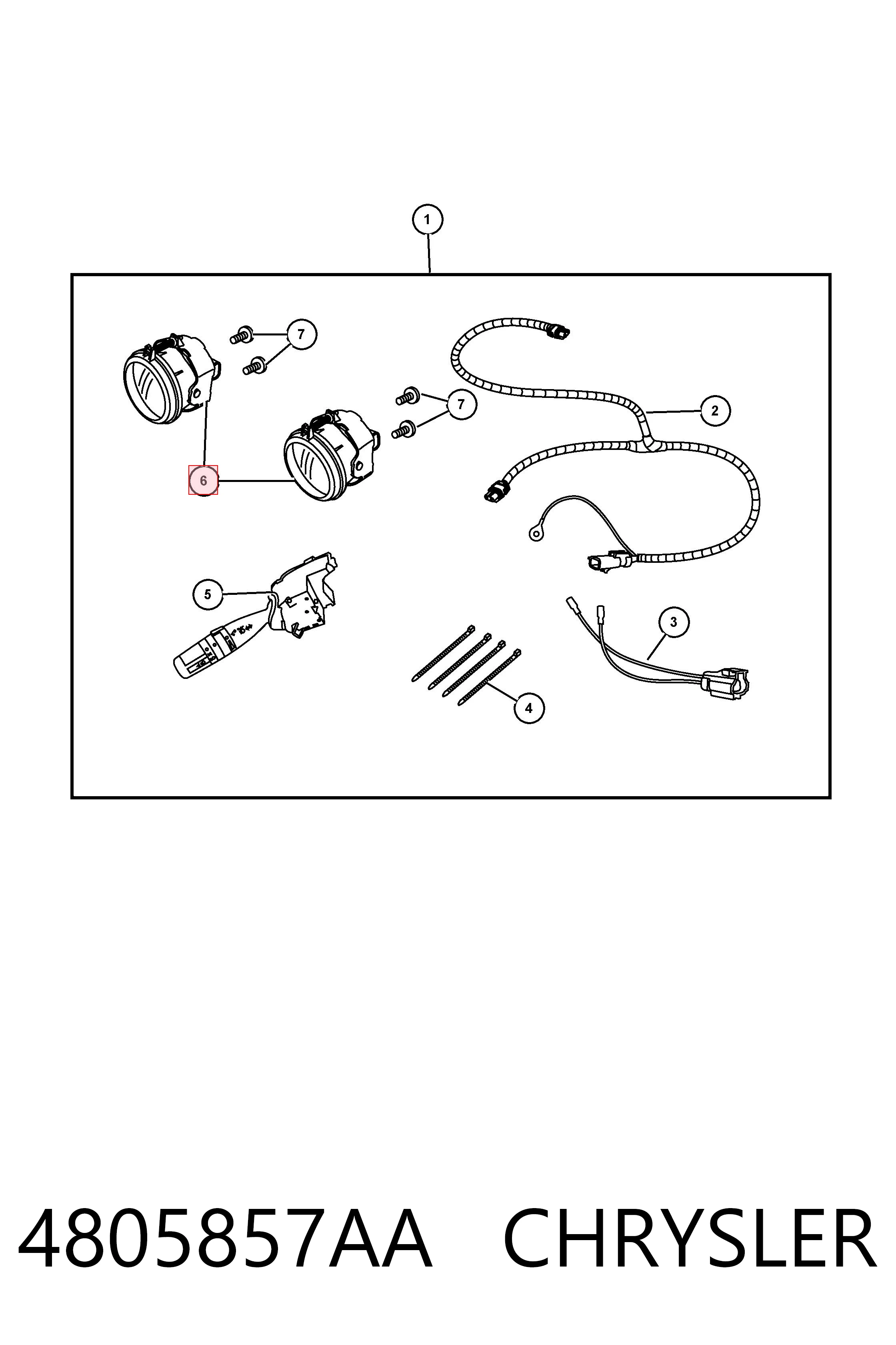 4805857AA Chrysler Lampa przeciwmgielna lewa/prawa